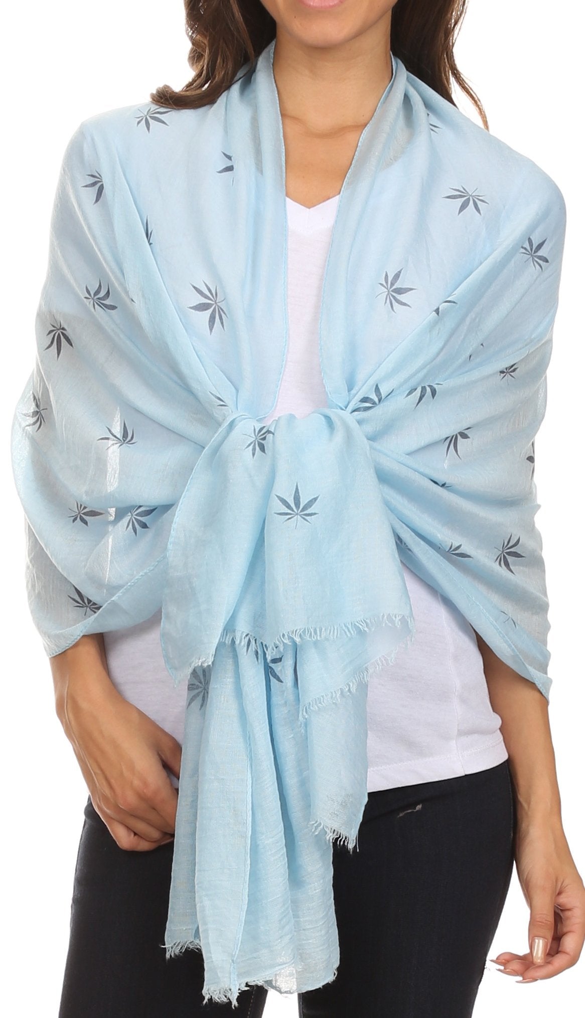 Sakkas Nichole summer gauze featherweight patterned versitile sheer scarf wrap - Concordia Style Boutique