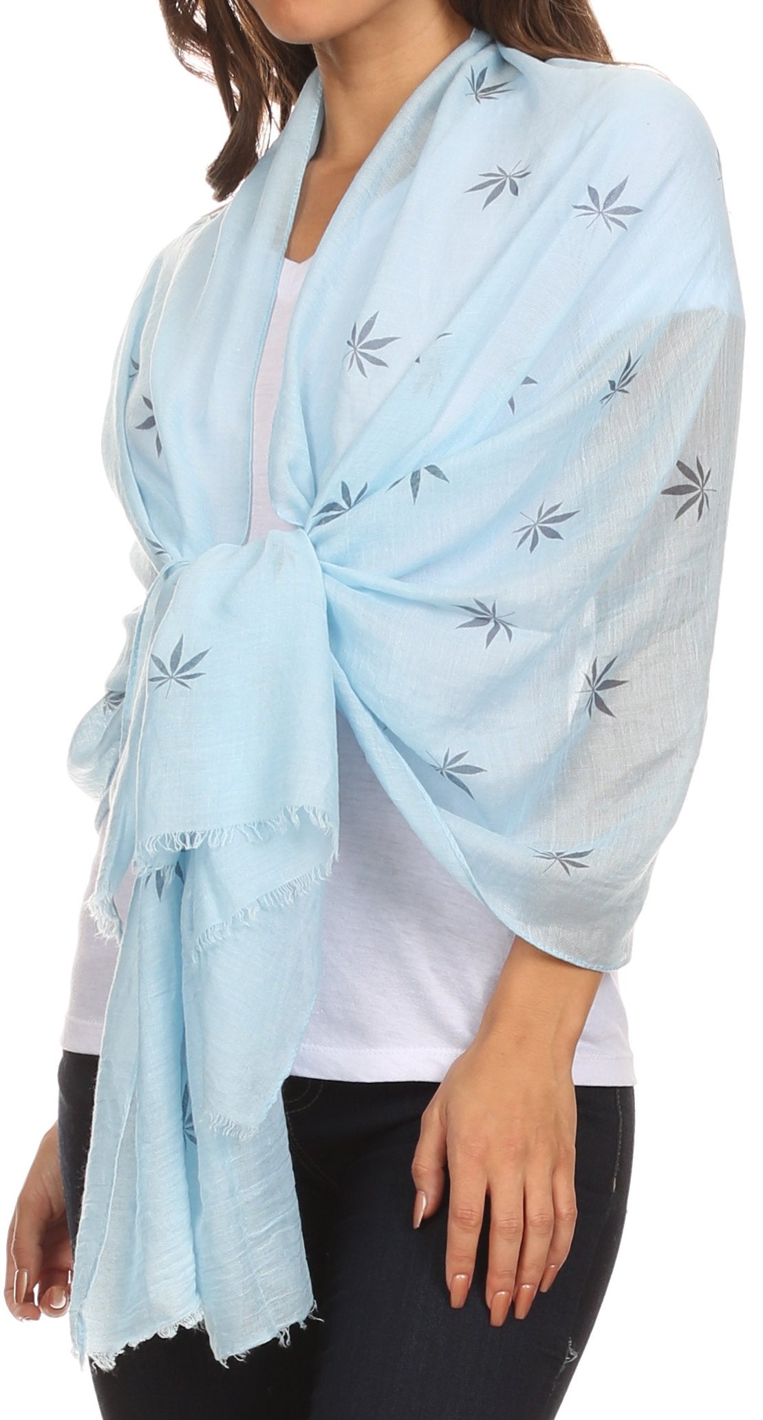 Sakkas Nichole summer gauze featherweight patterned versitile sheer scarf wrap - Concordia Style Boutique