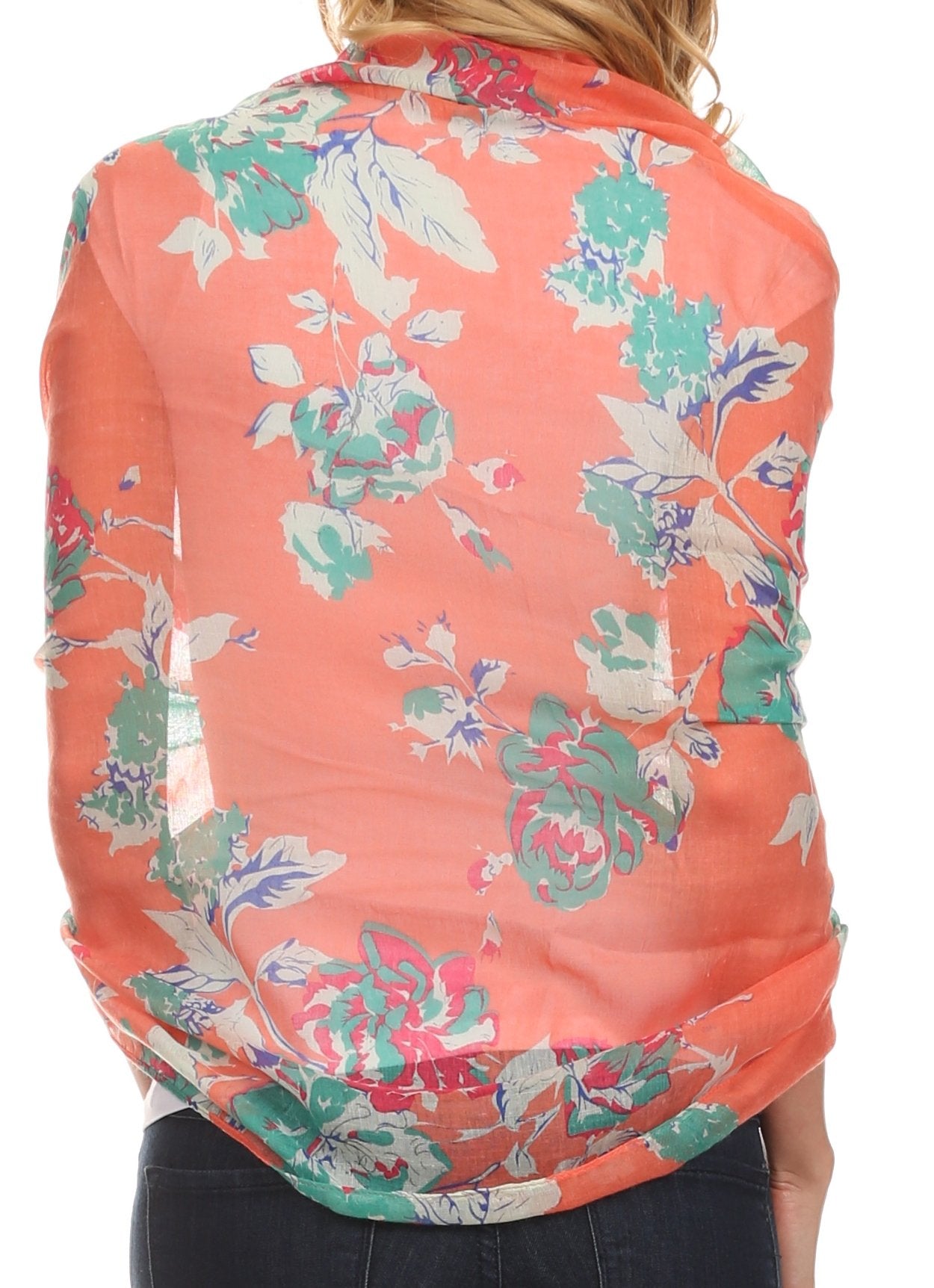 Sakkas Nichole summer gauze featherweight patterned versitile sheer scarf wrap - Concordia Style Boutique