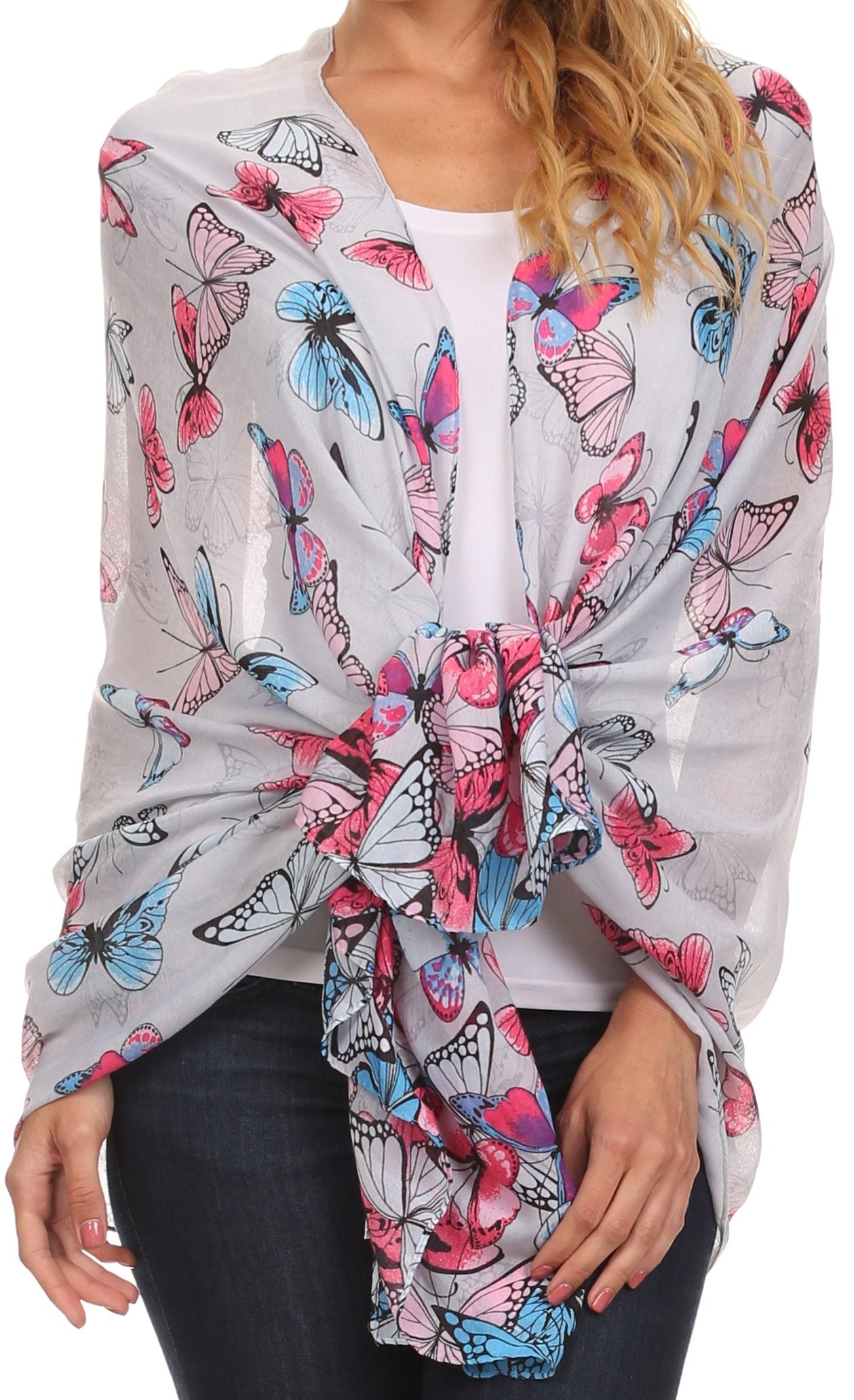 Sakkas Nichole summer gauze featherweight patterned versitile sheer scarf wrap - Concordia Style Boutique