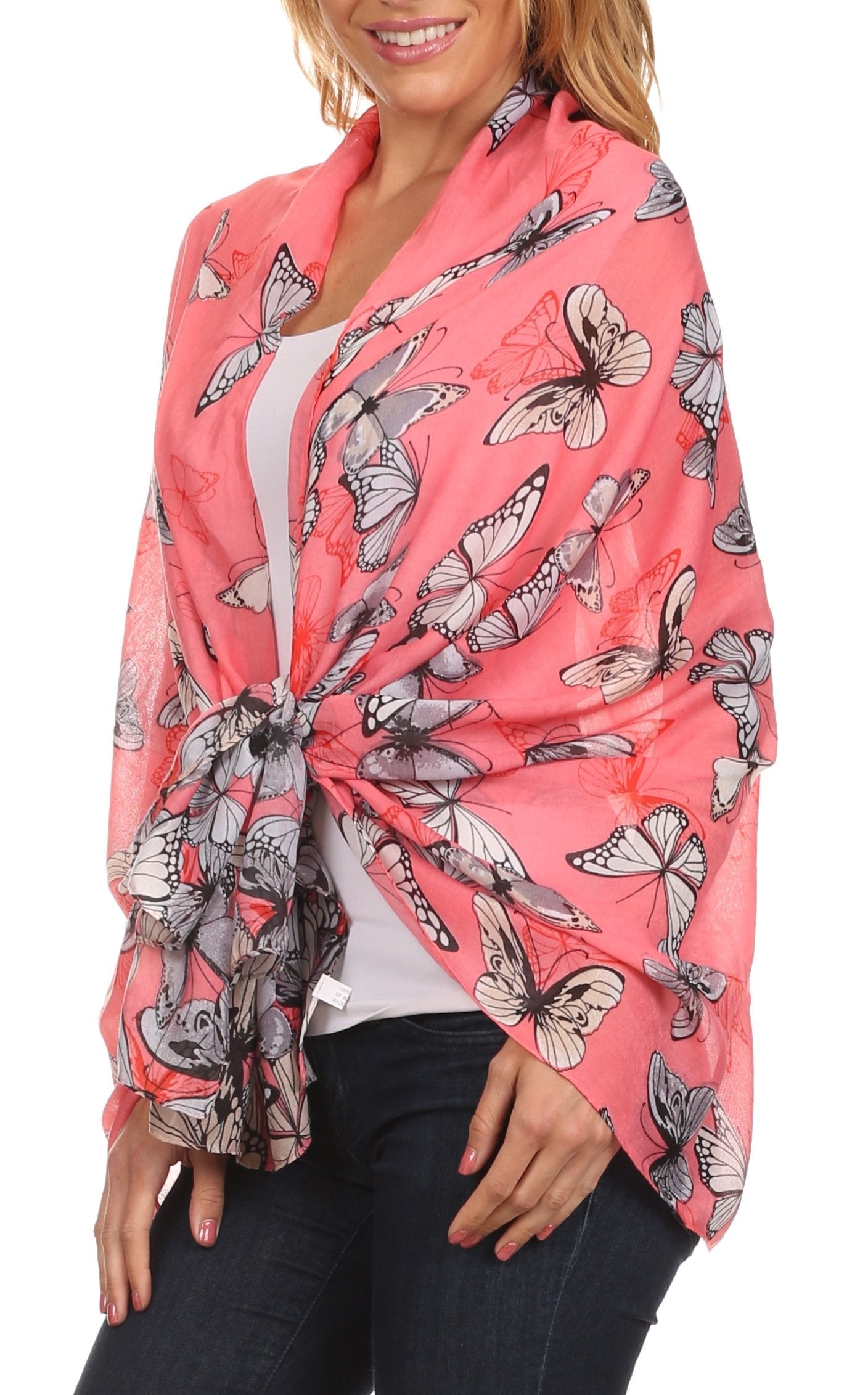 Sakkas Nichole summer gauze featherweight patterned versitile sheer scarf wrap - Concordia Style Boutique