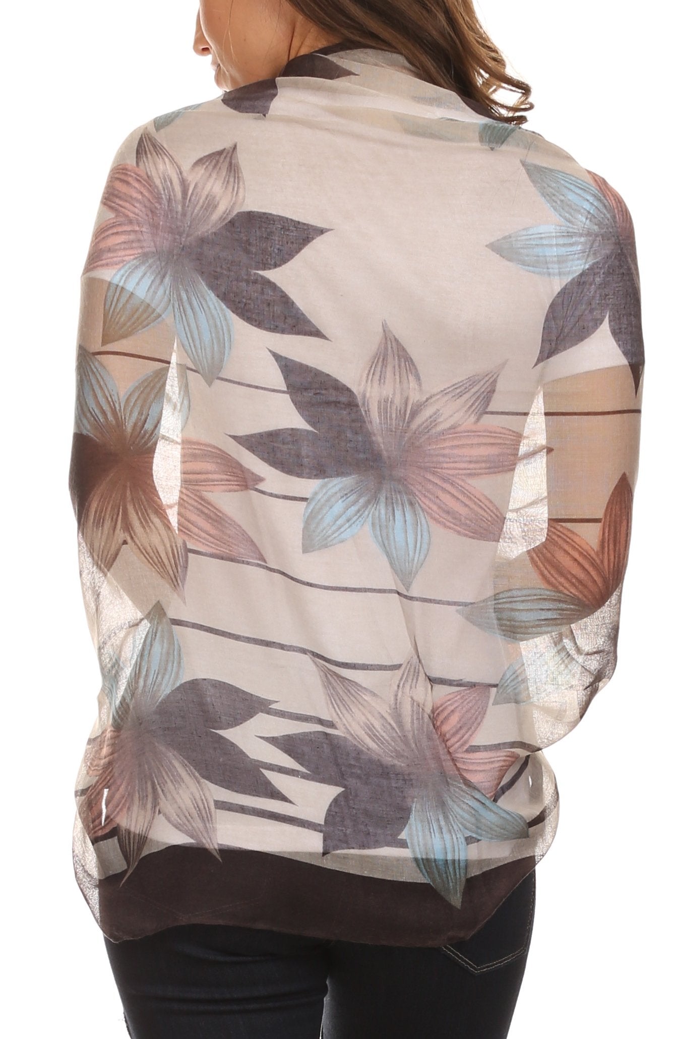 Sakkas Nichole summer gauze featherweight patterned versitile sheer scarf wrap - Concordia Style Boutique