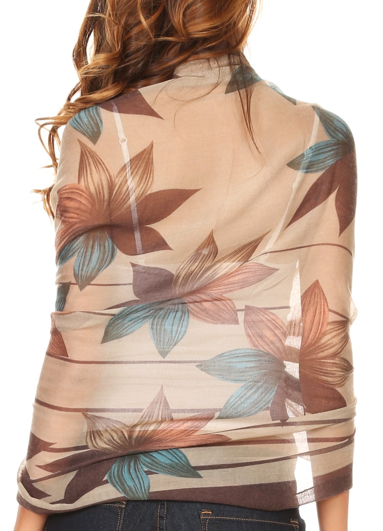 Sakkas Nichole summer gauze featherweight patterned versitile sheer scarf wrap - Concordia Style Boutique