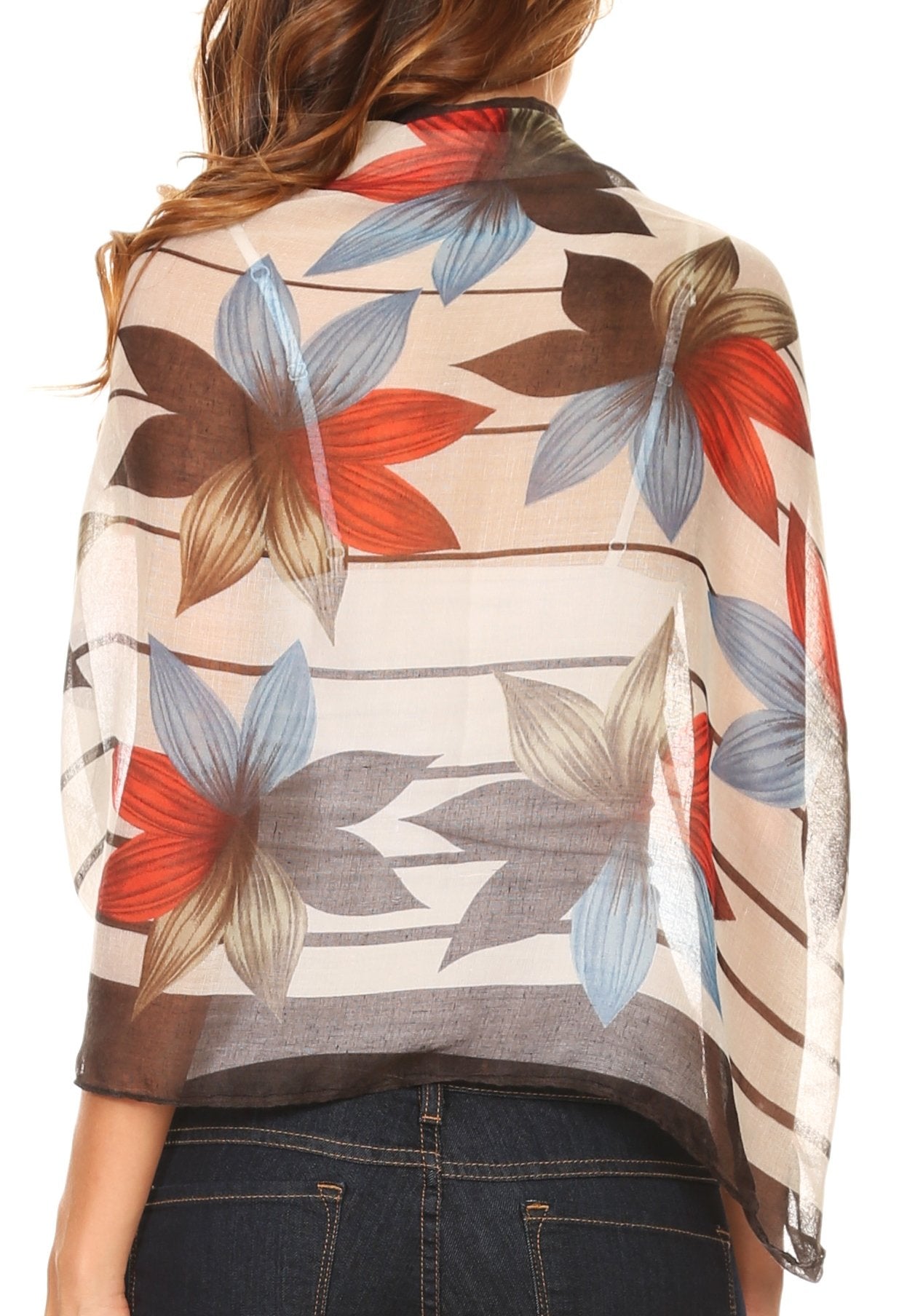 Sakkas Nichole summer gauze featherweight patterned versitile sheer scarf wrap - Concordia Style Boutique