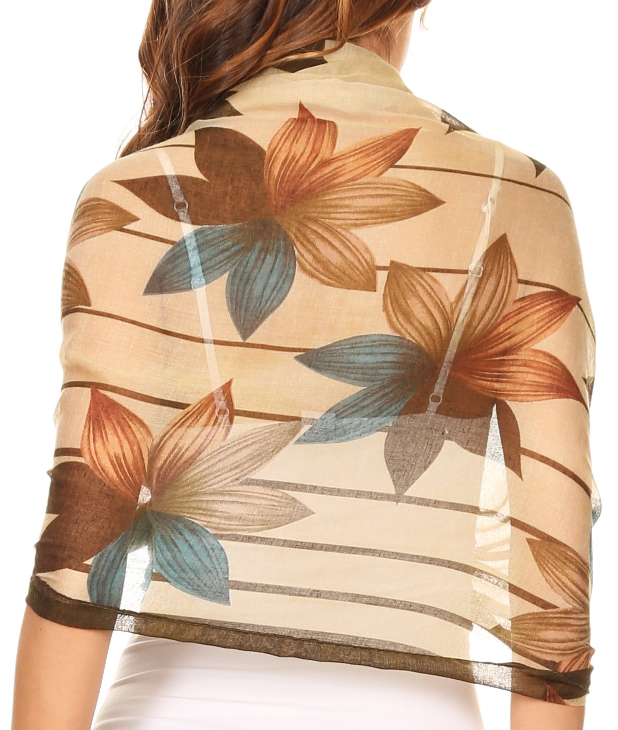 Sakkas Nichole summer gauze featherweight patterned versitile sheer scarf wrap - Concordia Style Boutique