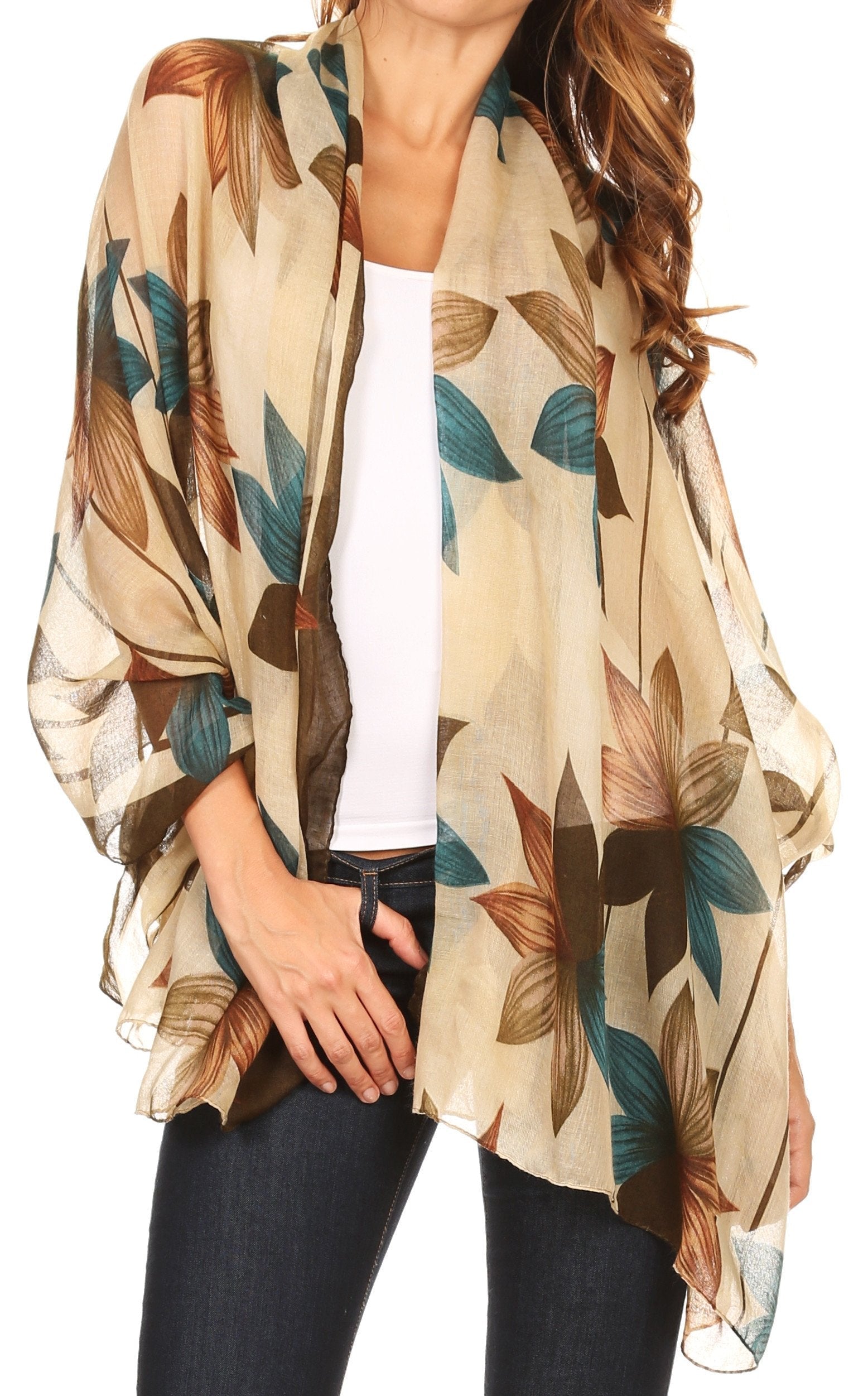 Sakkas Nichole summer gauze featherweight patterned versitile sheer scarf wrap - Concordia Style Boutique
