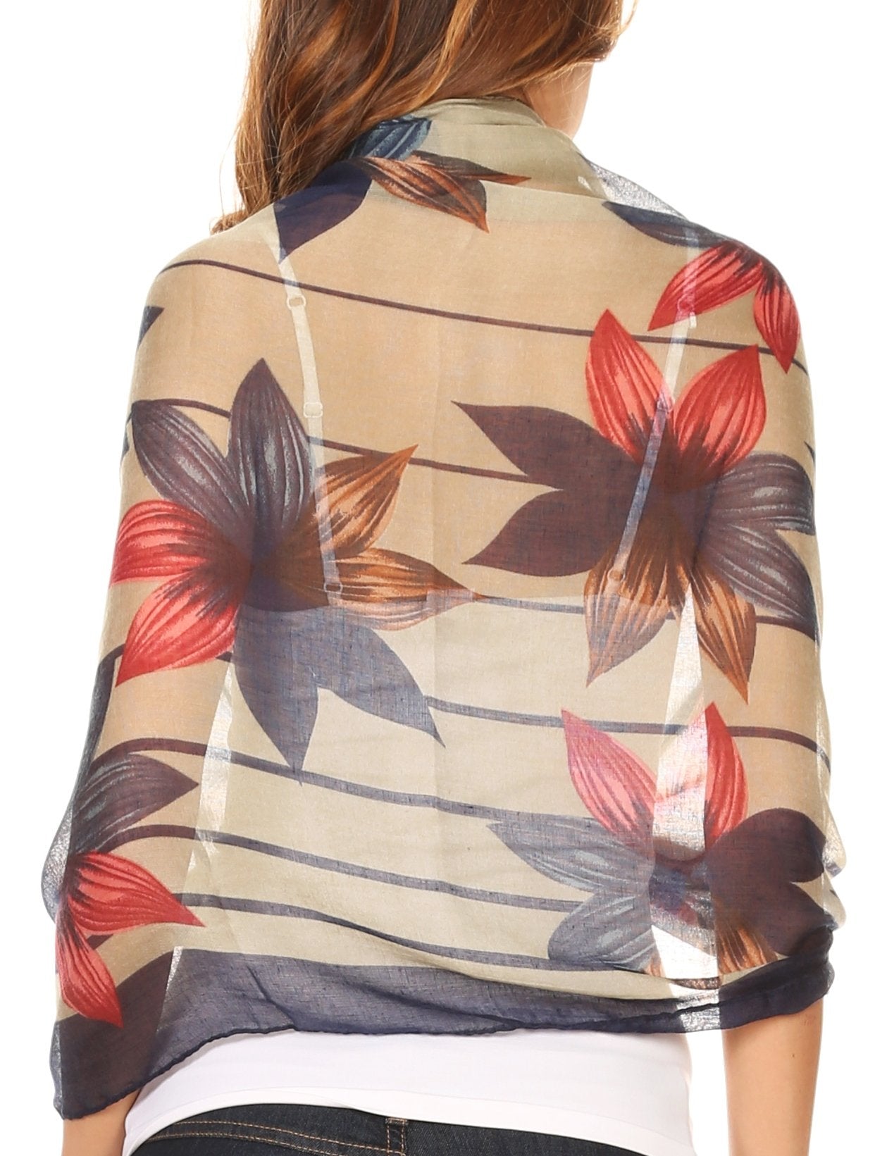Sakkas Nichole summer gauze featherweight patterned versitile sheer scarf wrap - Concordia Style Boutique