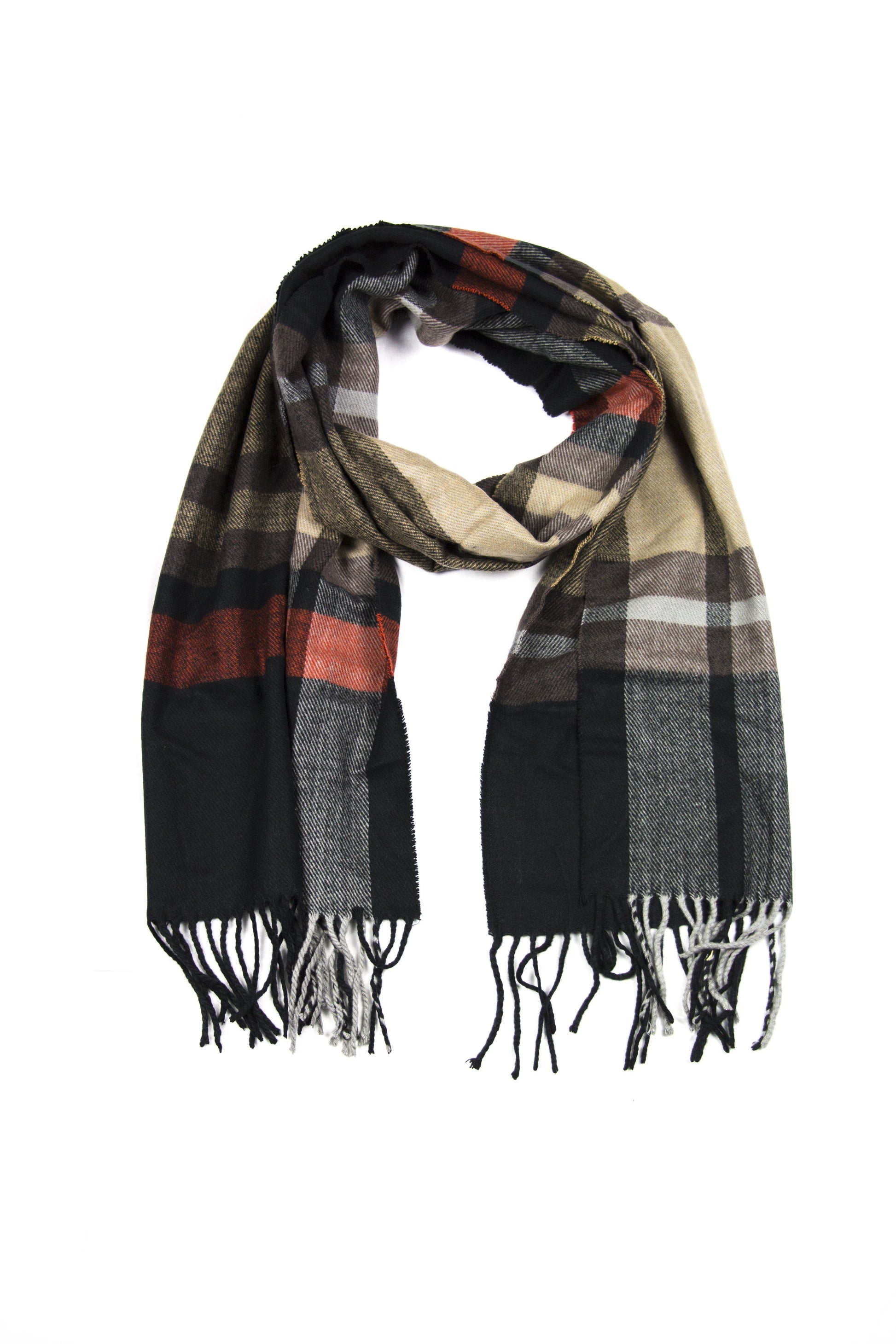 Sakkas Booker Cashmere Feel Solid Colored Unisex Winter Scarf With Fringe - Concordia Style Boutique