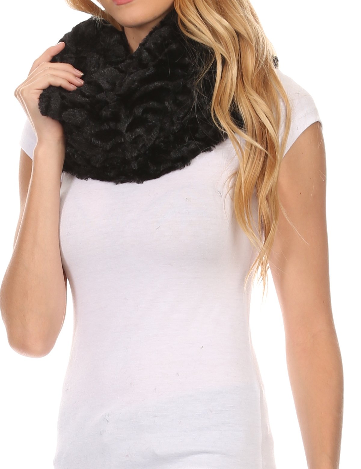 Sakkas Mellah Long Wide Soft Fuzzy Furry Fur Infinity Fall Winter Wrap Scarf - Concordia Style Boutique