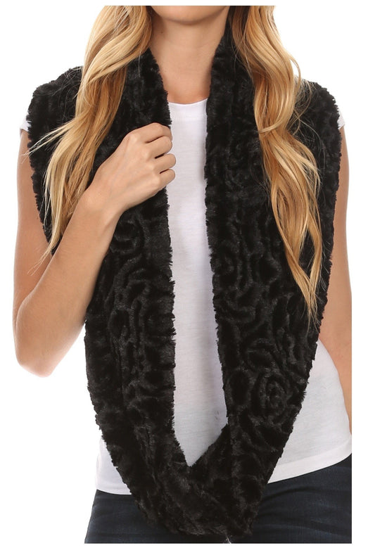 Sakkas Mellah Long Wide Soft Fuzzy Furry Fur Infinity Fall Winter Wrap Scarf - Concordia Style Boutique