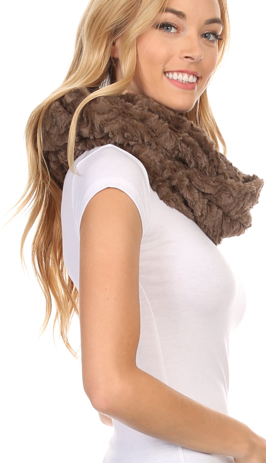 Sakkas Mellah Long Wide Soft Fuzzy Furry Fur Infinity Fall Winter Wrap Scarf - Concordia Style Boutique