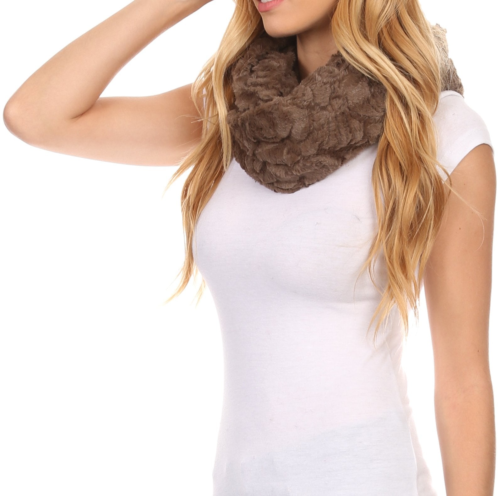 Sakkas Mellah Long Wide Soft Fuzzy Furry Fur Infinity Fall Winter Wrap Scarf - Concordia Style Boutique