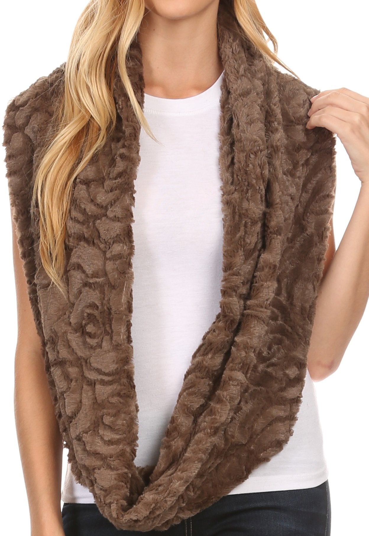Sakkas Mellah Long Wide Soft Fuzzy Furry Fur Infinity Fall Winter Wrap Scarf - Concordia Style Boutique
