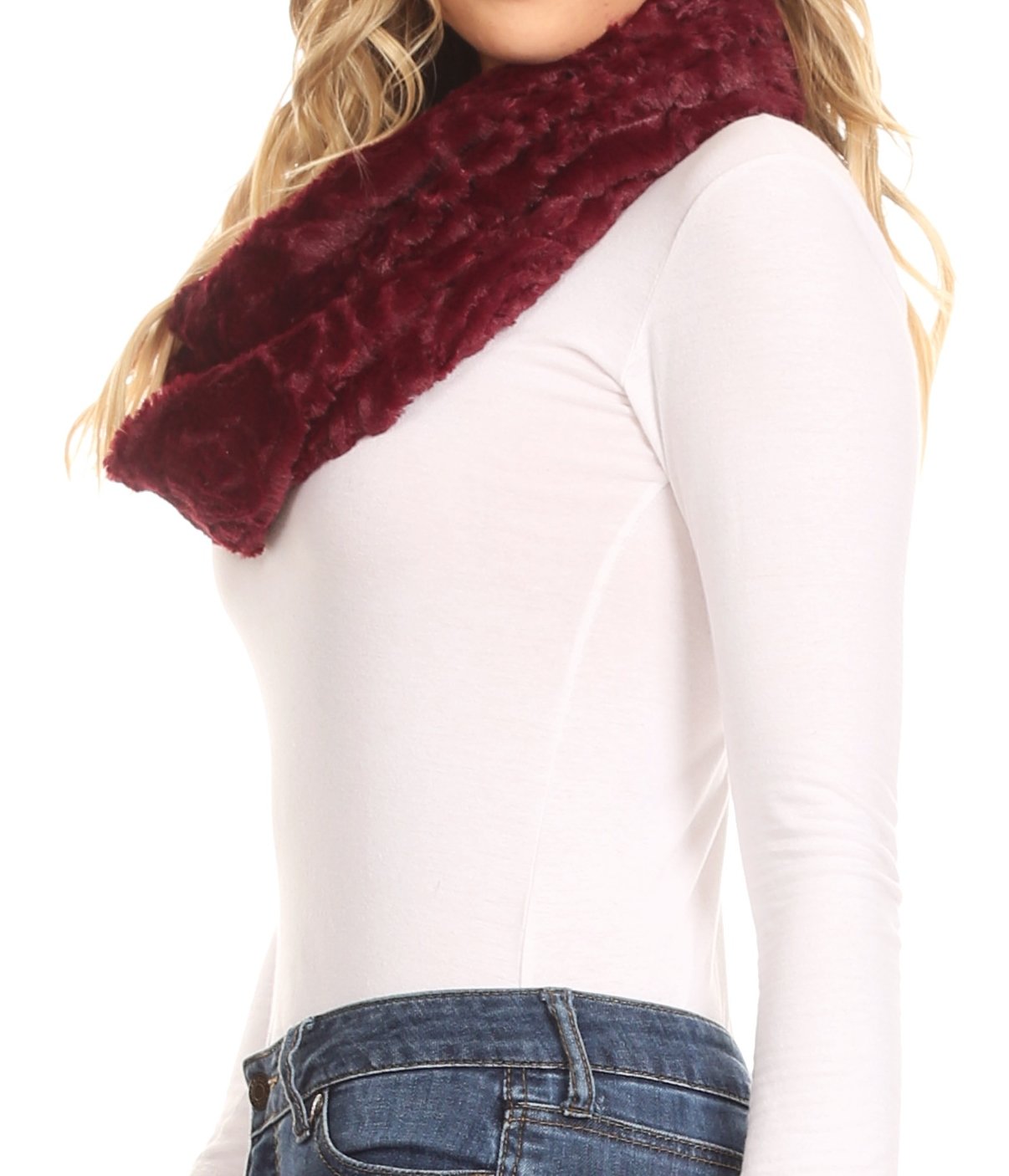 Sakkas Mellah Long Wide Soft Fuzzy Furry Fur Infinity Fall Winter Wrap Scarf - Concordia Style Boutique