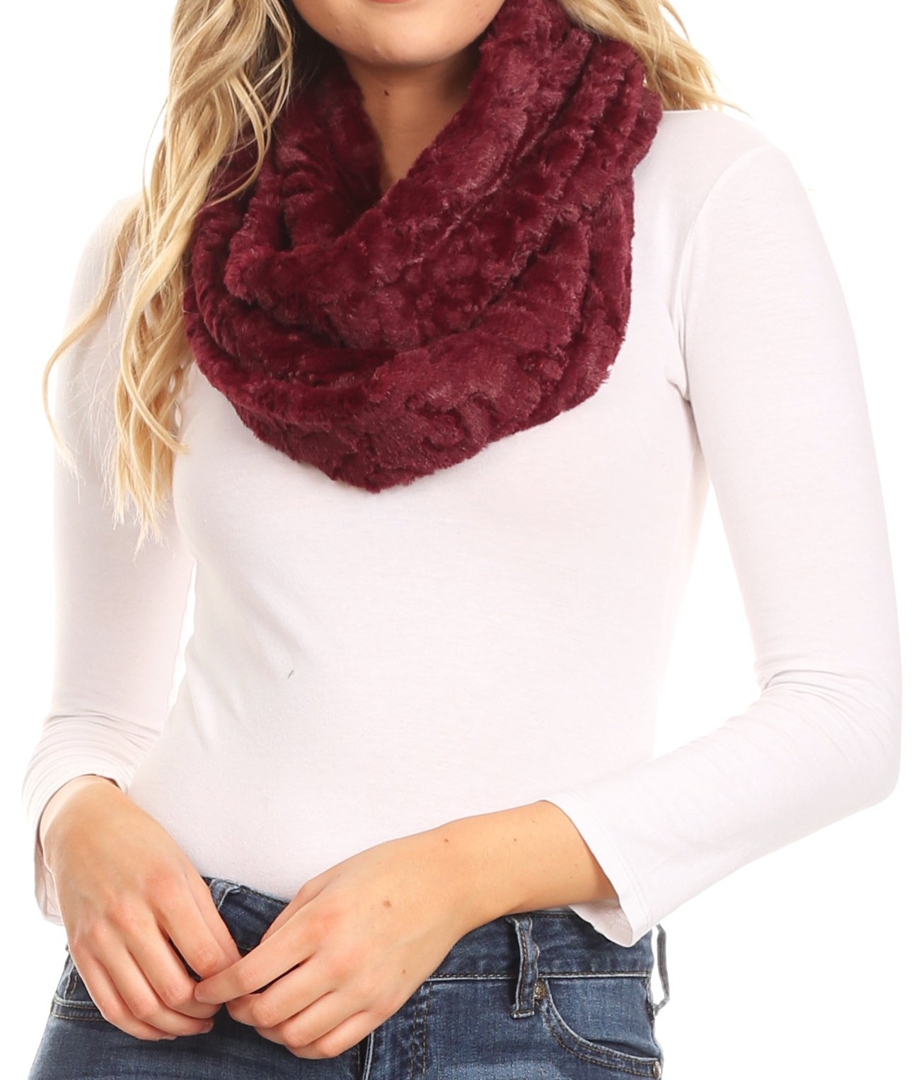 Sakkas Mellah Long Wide Soft Fuzzy Furry Fur Infinity Fall Winter Wrap Scarf - Concordia Style Boutique