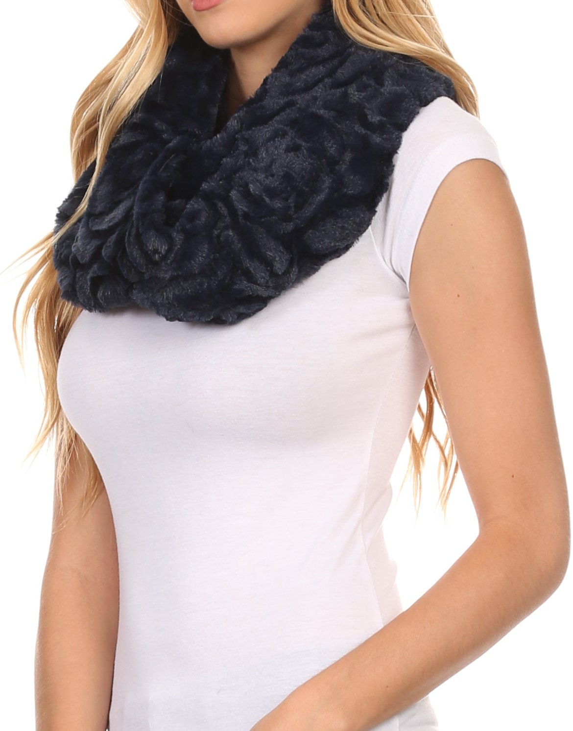 Sakkas Mellah Long Wide Soft Fuzzy Furry Fur Infinity Fall Winter Wrap Scarf - Concordia Style Boutique