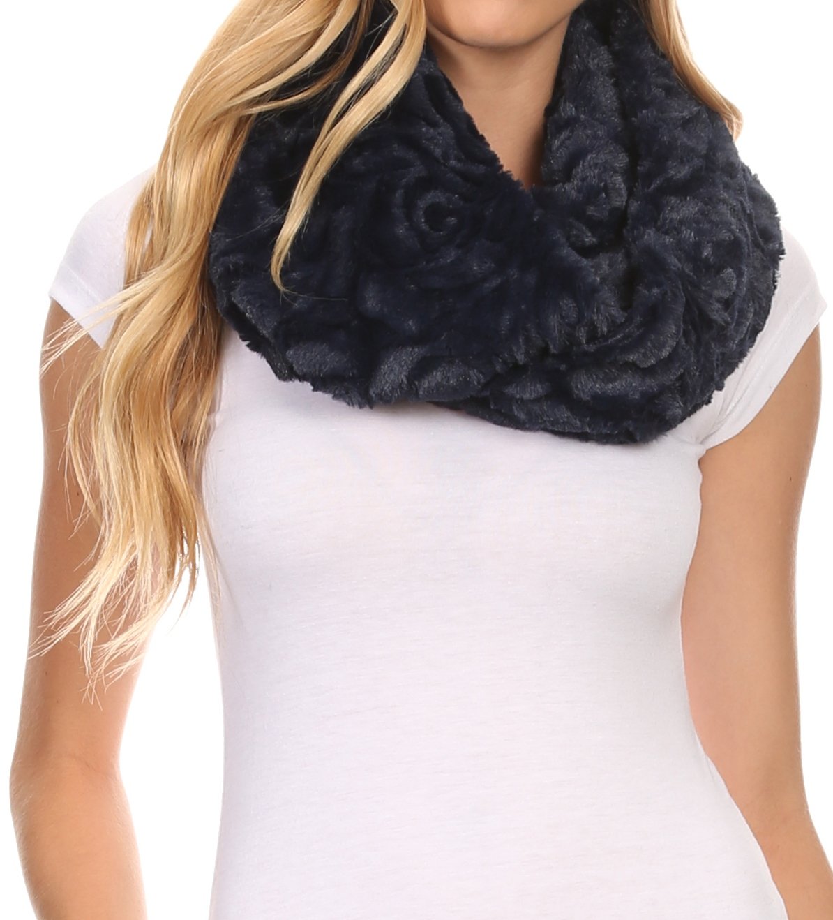 Sakkas Mellah Long Wide Soft Fuzzy Furry Fur Infinity Fall Winter Wrap Scarf - Concordia Style Boutique