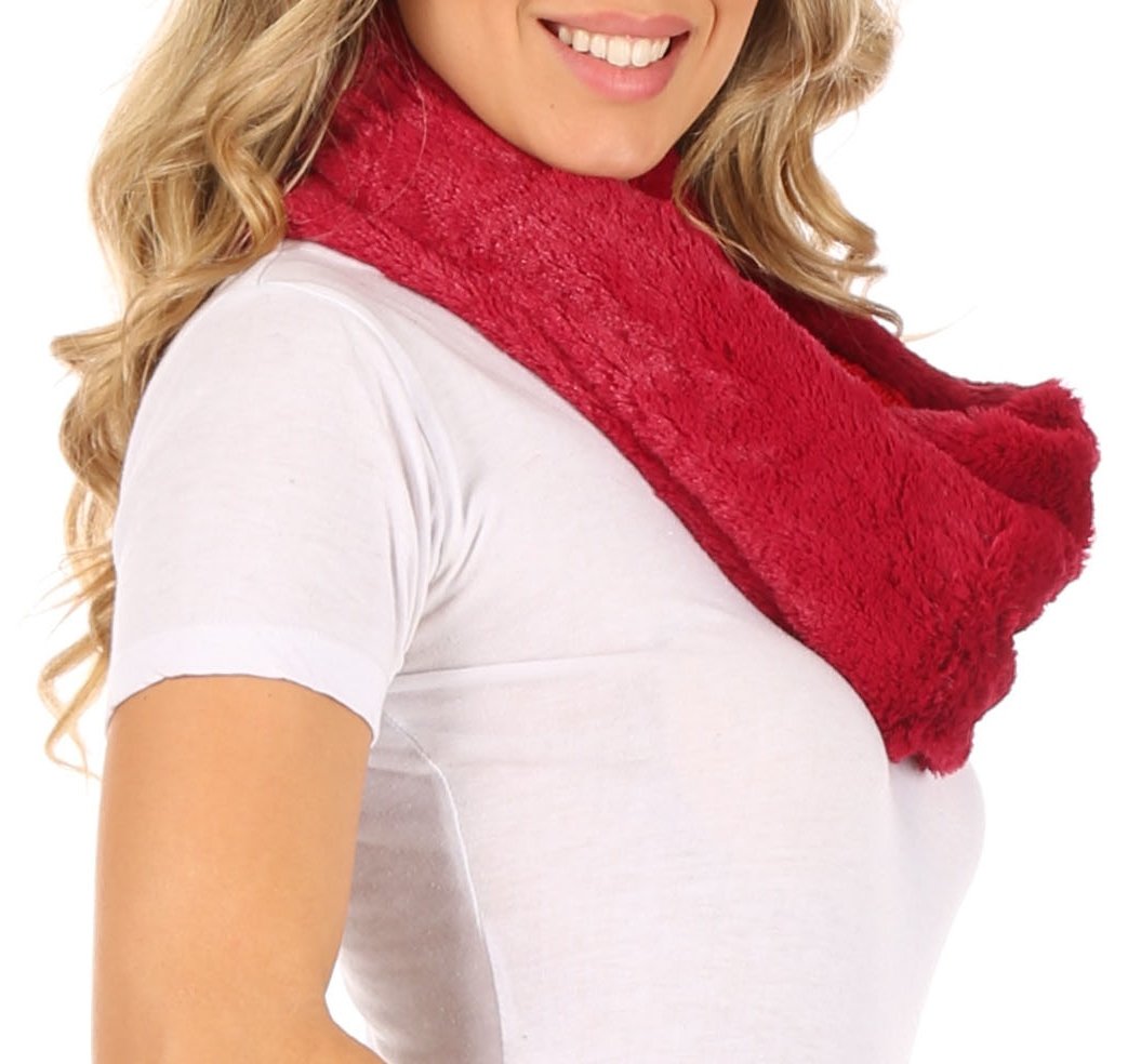 Sakkas Dalien Short Length Two Sided Faux Fur Ribbed Cable Knit Infinity Scarf - Concordia Style Boutique