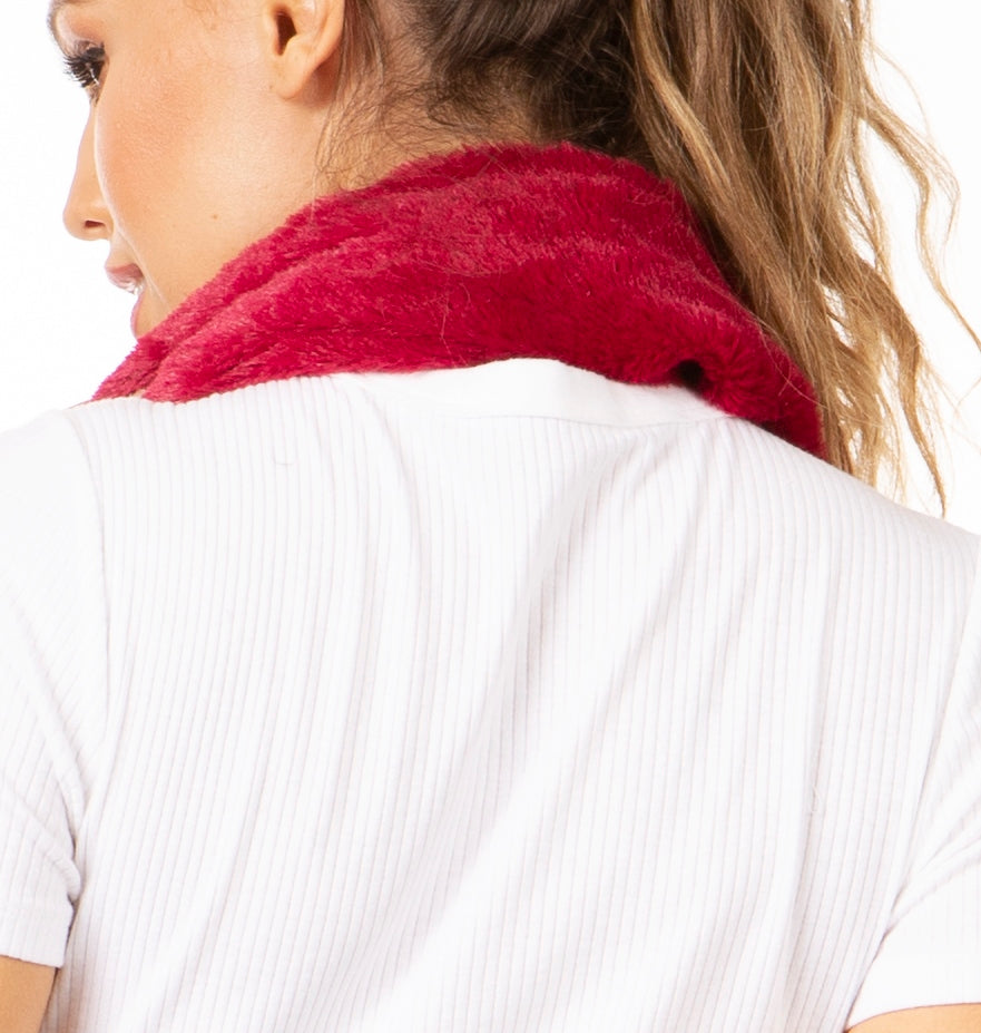 Sakkas Julie Short Wrap Around Two Sided Faux Fur And Ribbed Knit Infinity Scarf - Concordia Style Boutique