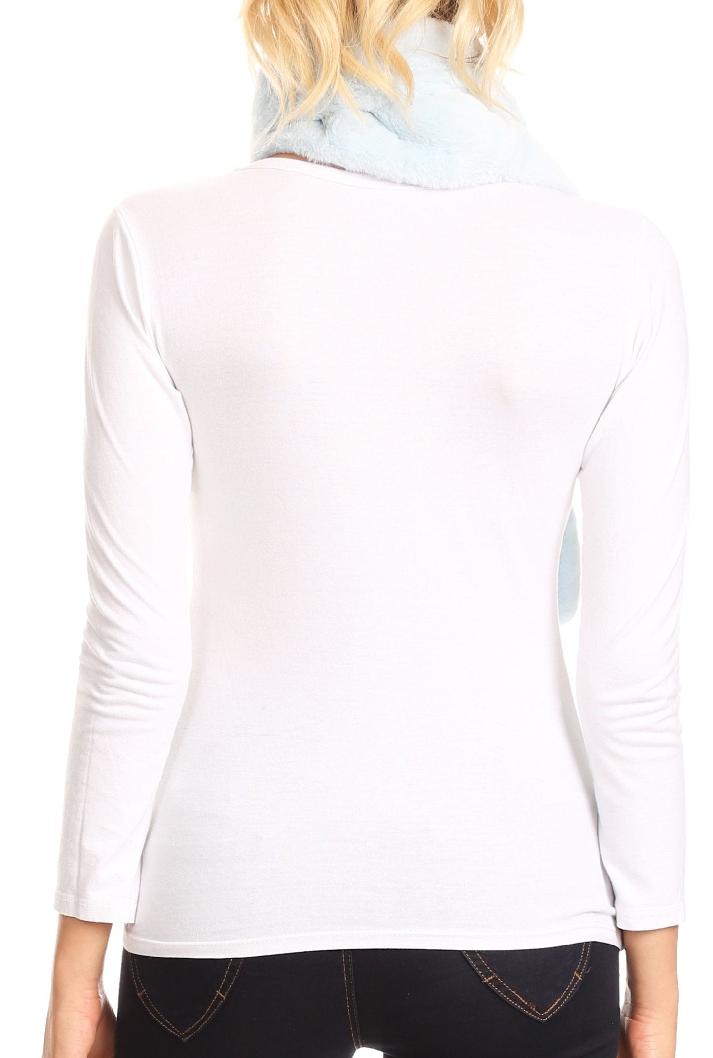 Sakkas Malen Long Rectangle Faux Fur Warm Soft Furry Wrap Around Loophole Scarf - Concordia Style Boutique