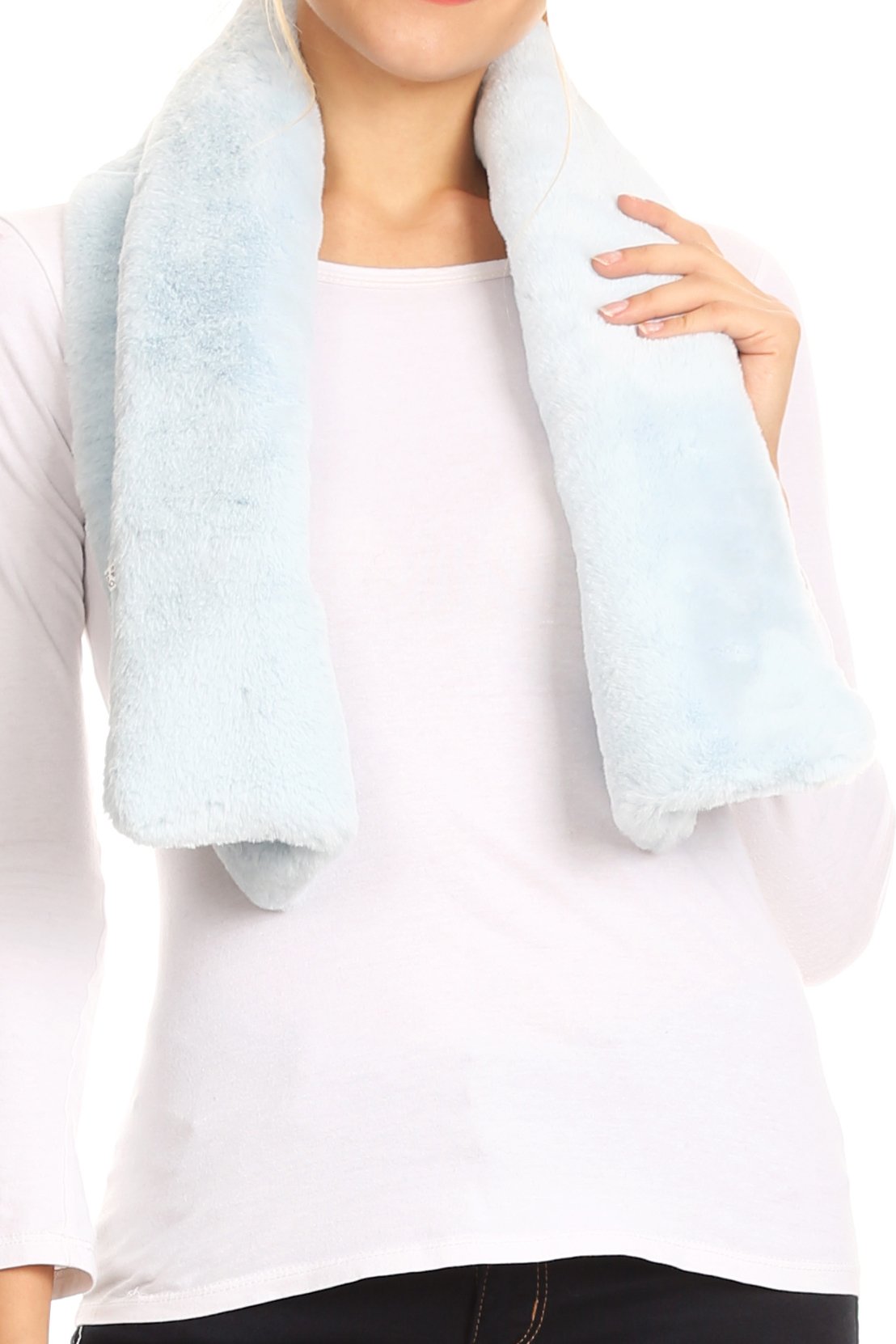 Sakkas Malen Long Rectangle Faux Fur Warm Soft Furry Wrap Around Loophole Scarf - Concordia Style Boutique
