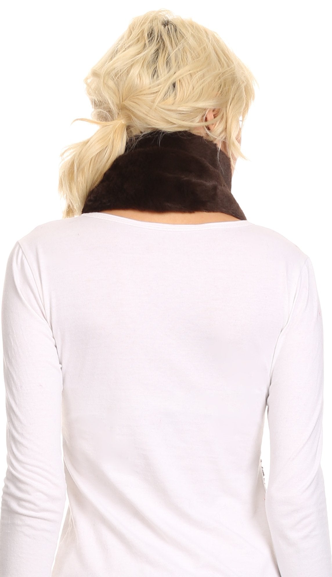 Sakkas Malen Long Rectangle Faux Fur Warm Soft Furry Wrap Around Loophole Scarf - Concordia Style Boutique