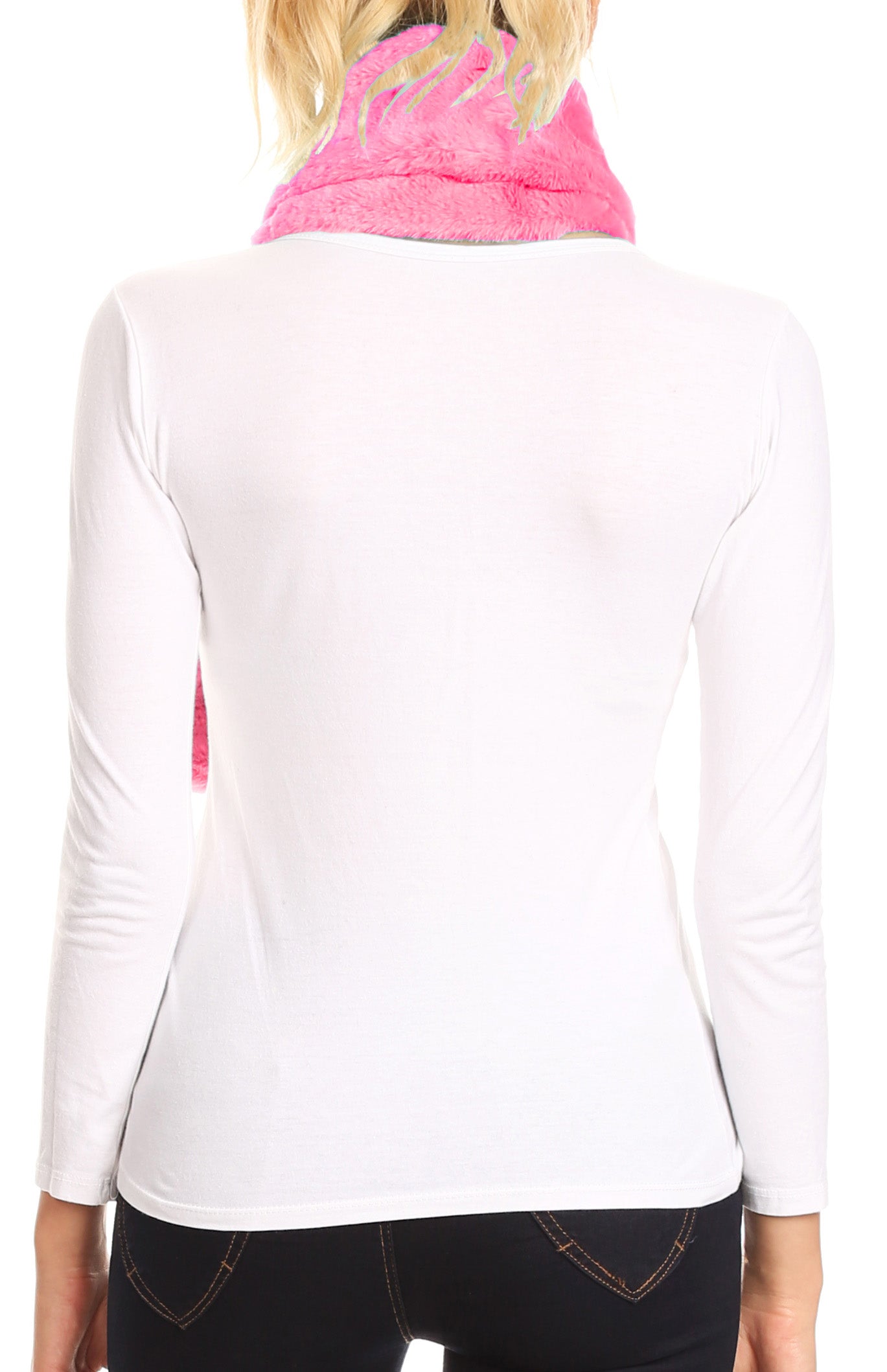 Sakkas Malen Long Rectangle Faux Fur Warm Soft Furry Wrap Around Loophole Scarf - Concordia Style Boutique