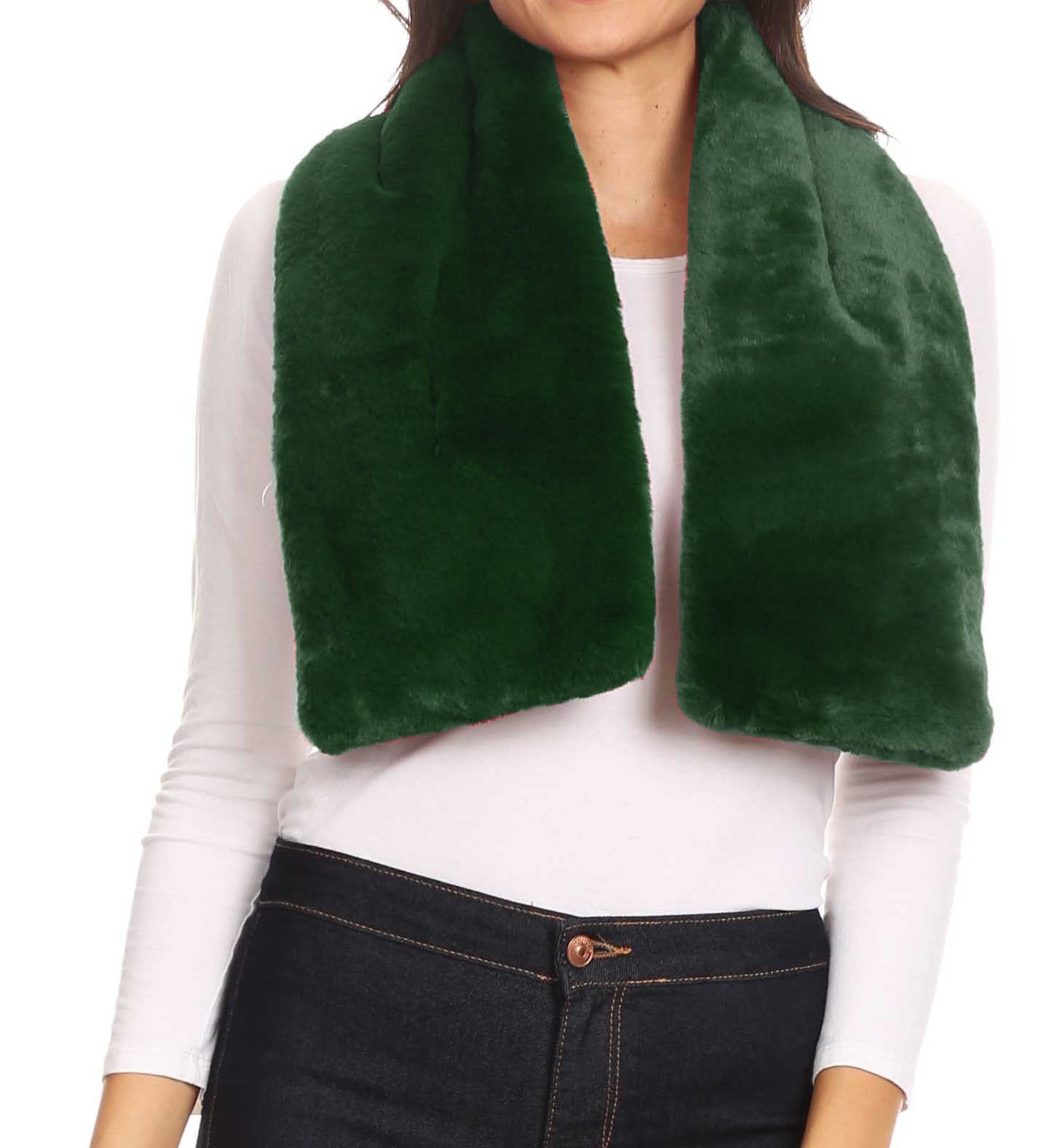 Sakkas Malen Long Rectangle Faux Fur Warm Soft Furry Wrap Around Loophole Scarf - Concordia Style Boutique