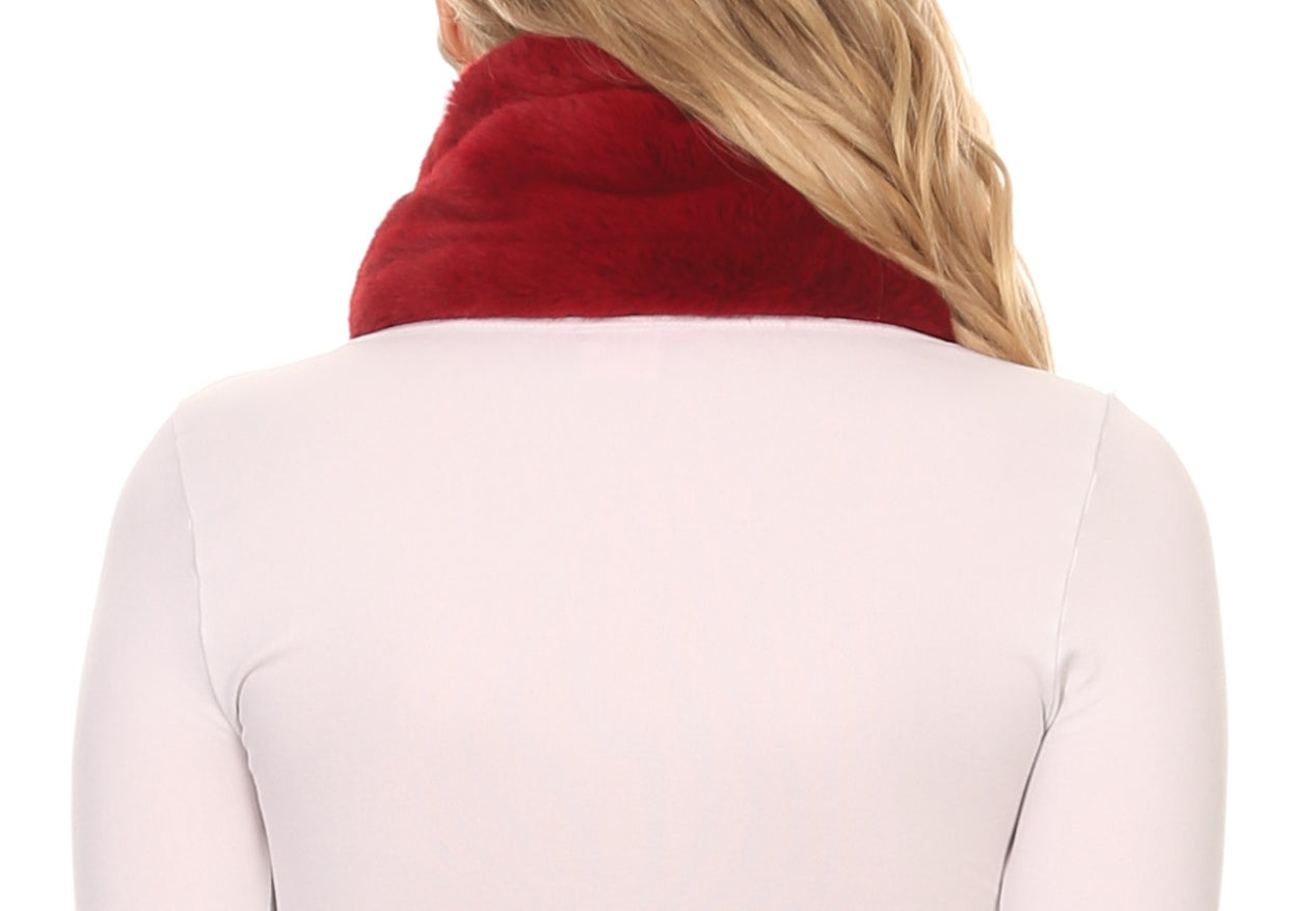 Sakkas Kiy Loophole Faux Fur Long Soft Warm Comfortable Textured Bow Scarf - Concordia Style Boutique