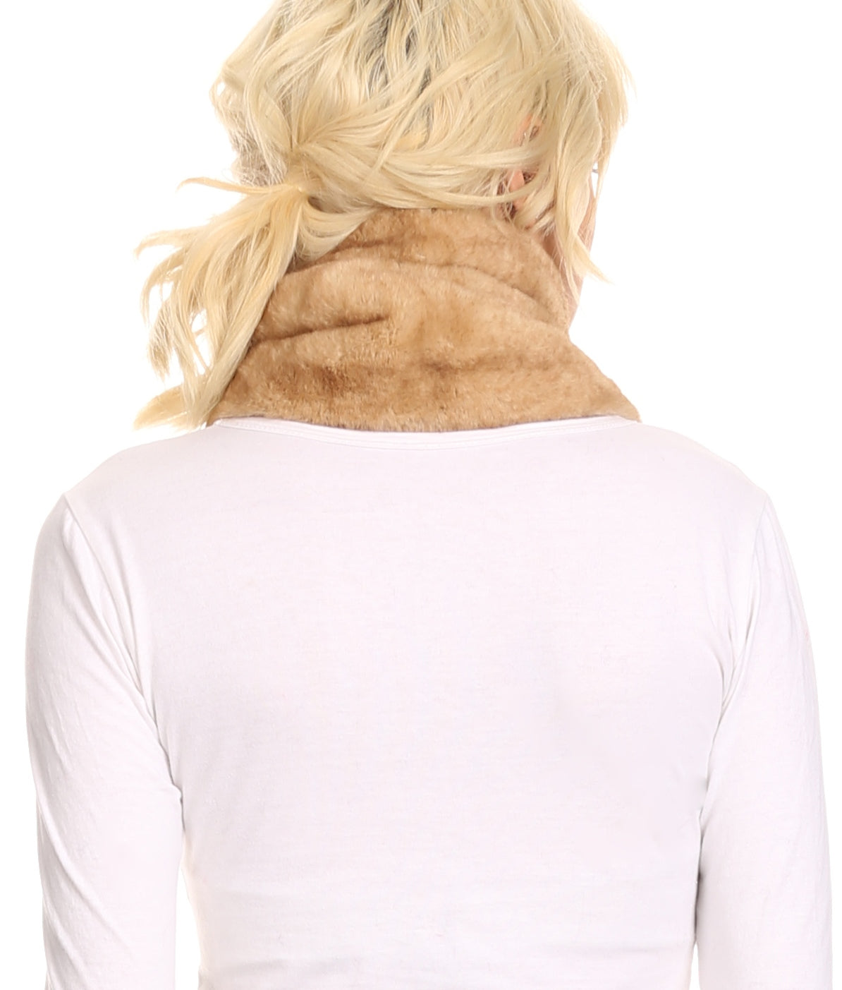 Sakkas Kiy Loophole Faux Fur Long Soft Warm Comfortable Textured Bow Scarf - Concordia Style Boutique
