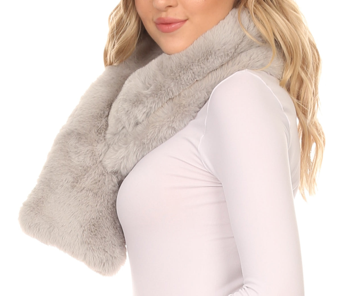 Sakkas Kiy Loophole Faux Fur Long Soft Warm Comfortable Textured Bow Scarf - Concordia Style Boutique