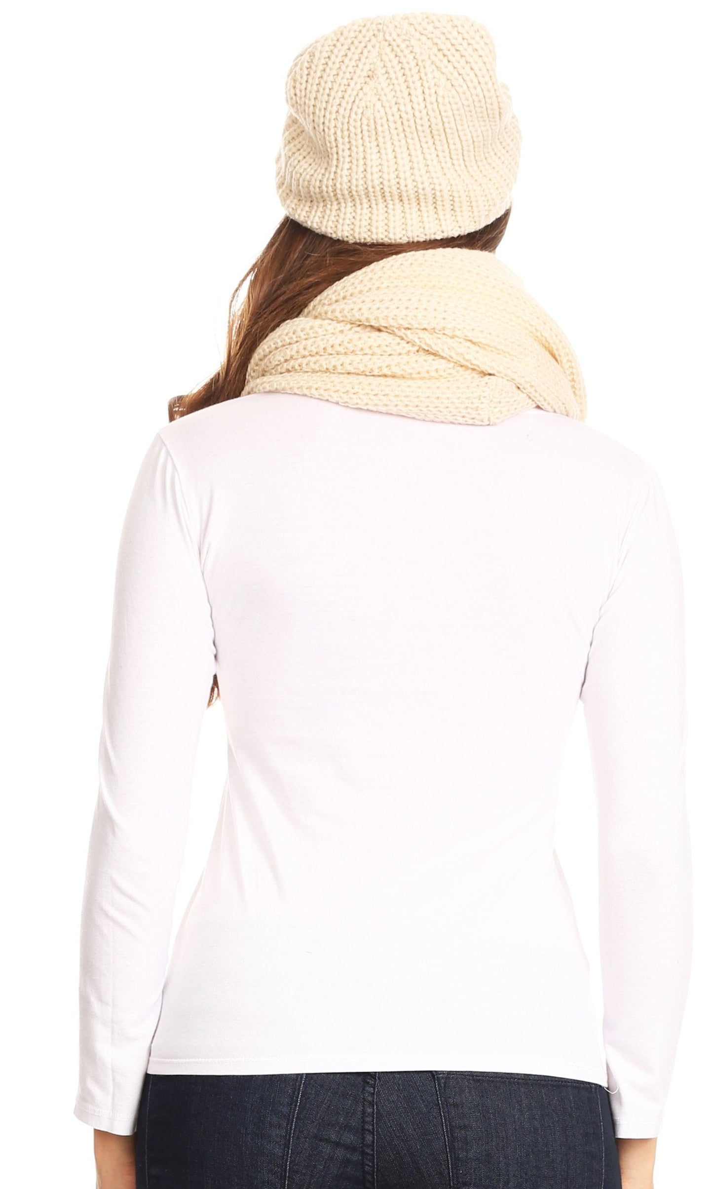 Sakkas Balencia Cool Girl Long Wide Soft Fur Lined Infinity Scarf Beanie Hat Set - Concordia Style Boutique