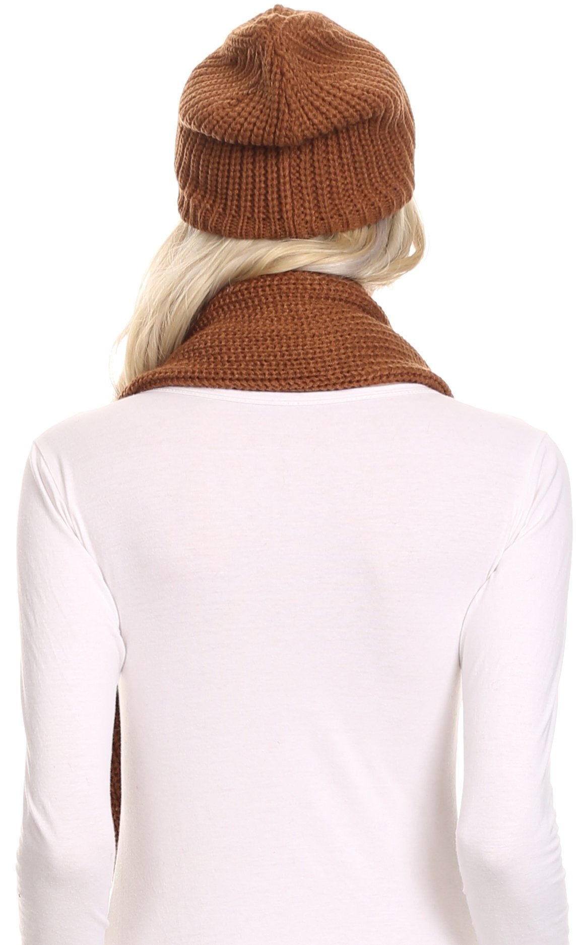 Sakkas Balencia Cool Girl Long Wide Soft Fur Lined Infinity Scarf Beanie Hat Set - Concordia Style Boutique