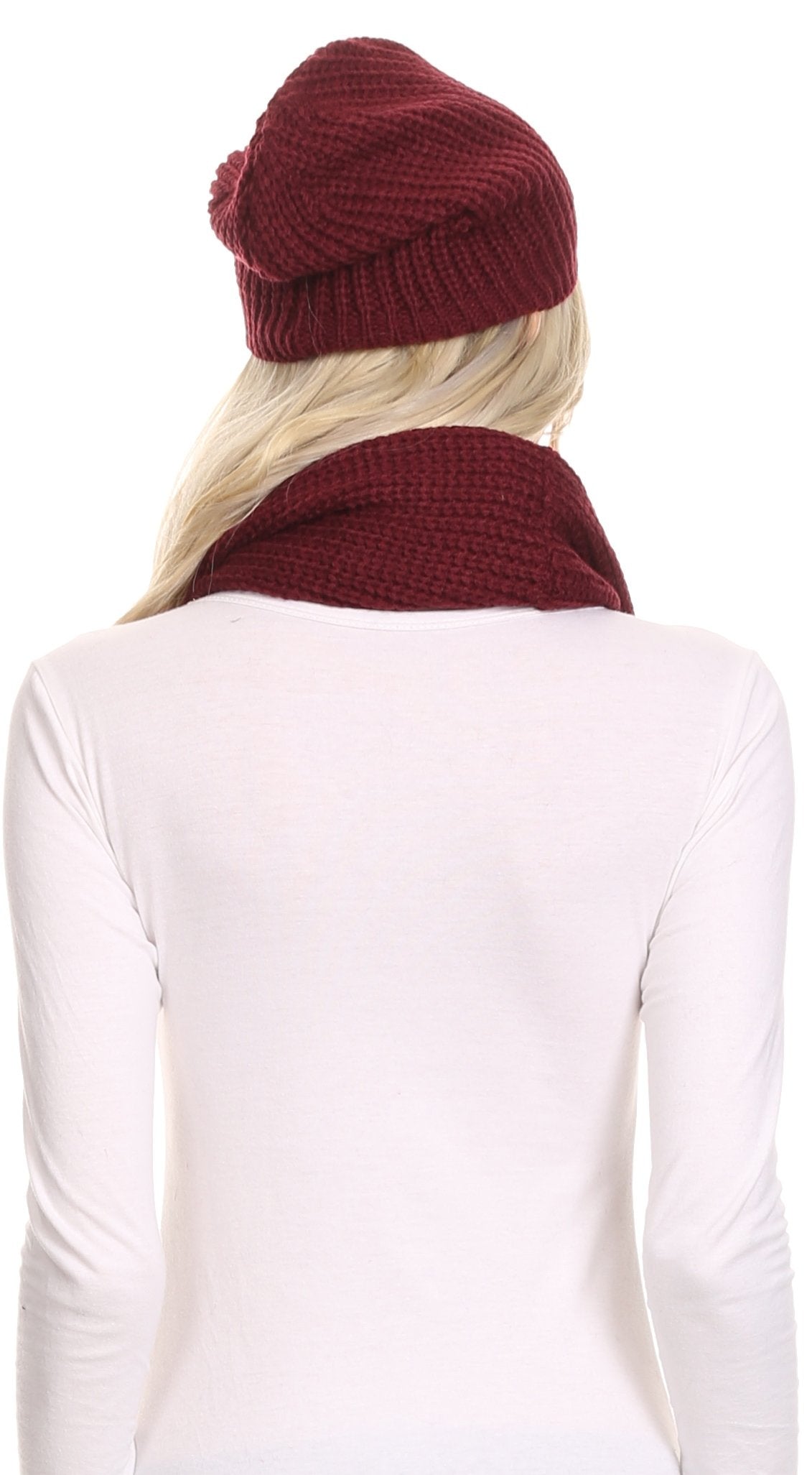 Sakkas Balencia Cool Girl Long Wide Soft Fur Lined Infinity Scarf Beanie Hat Set - Concordia Style Boutique