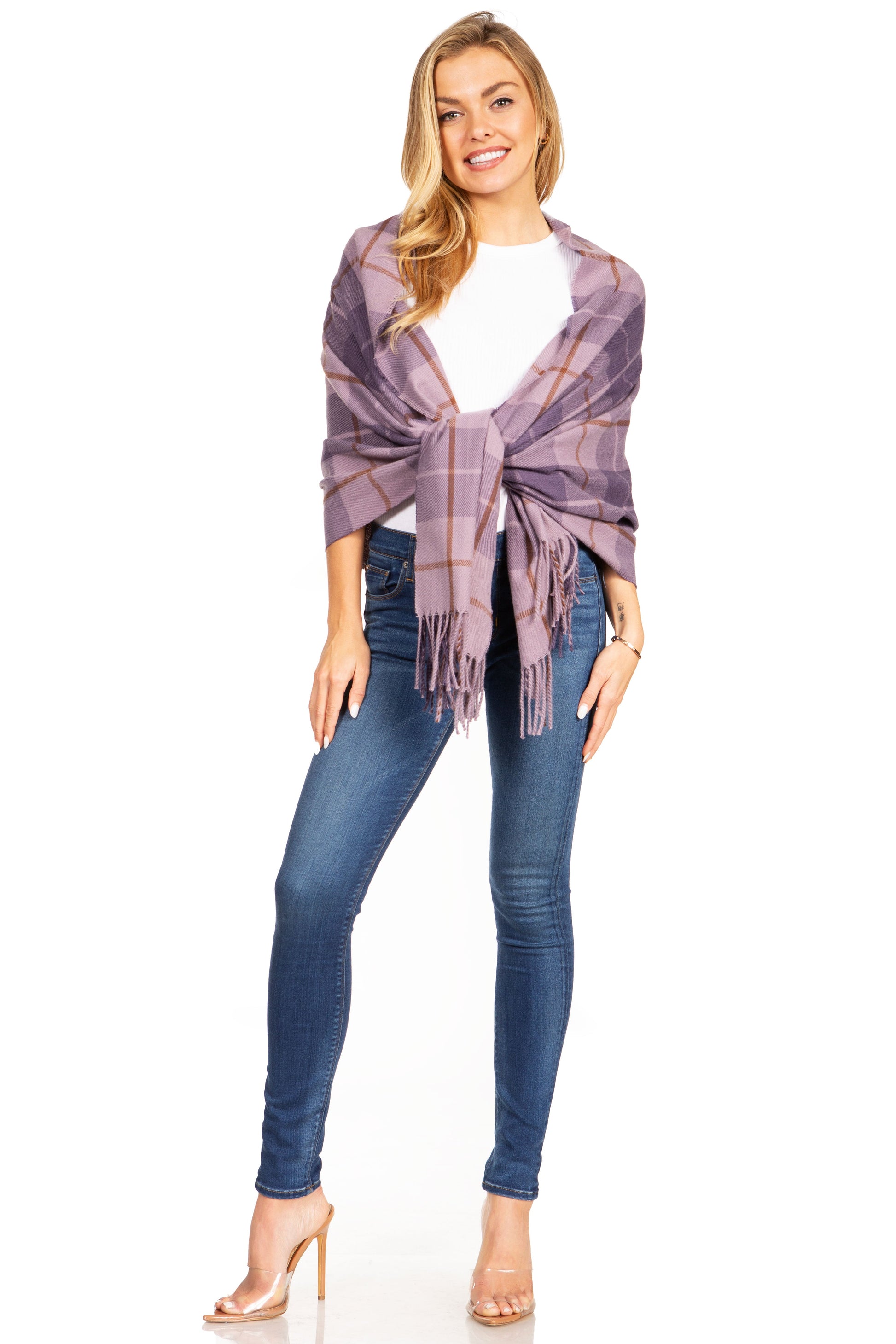 Sakkas Iris Warm Super Soft Cashmere Feel Pashmina Shawl / Scarf with Fringes - Concordia Style Boutique