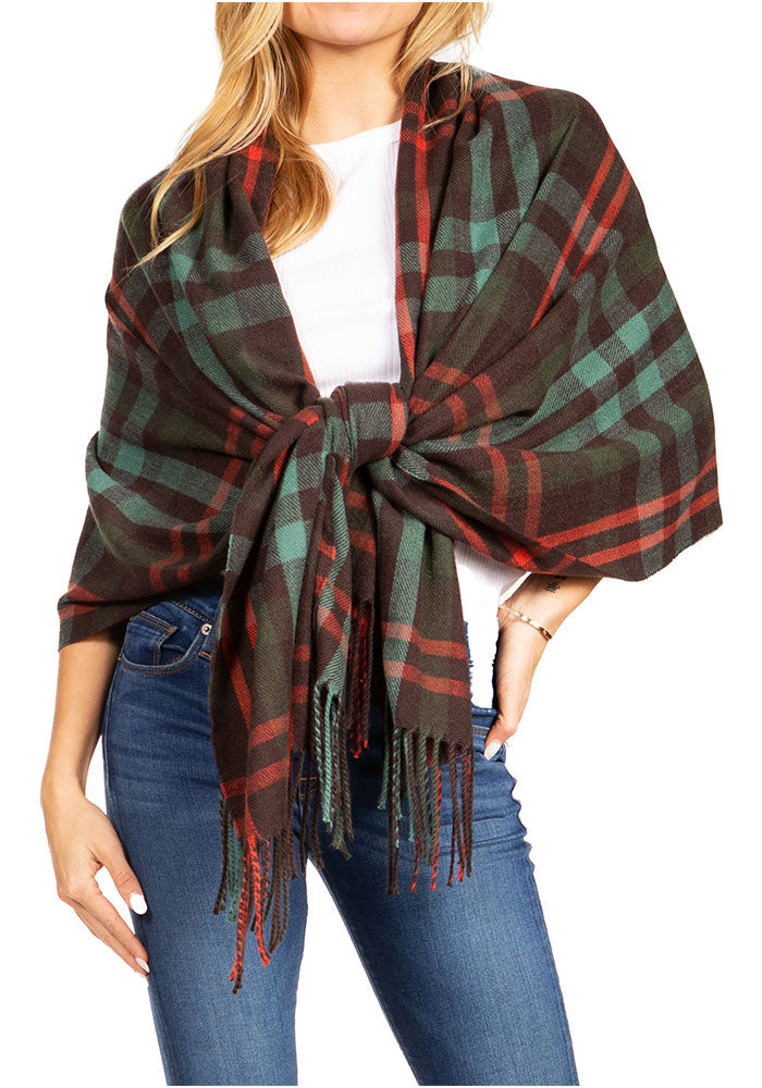 Sakkas Iris Warm Super Soft Cashmere Feel Pashmina Shawl / Scarf with Fringes - Concordia Style Boutique