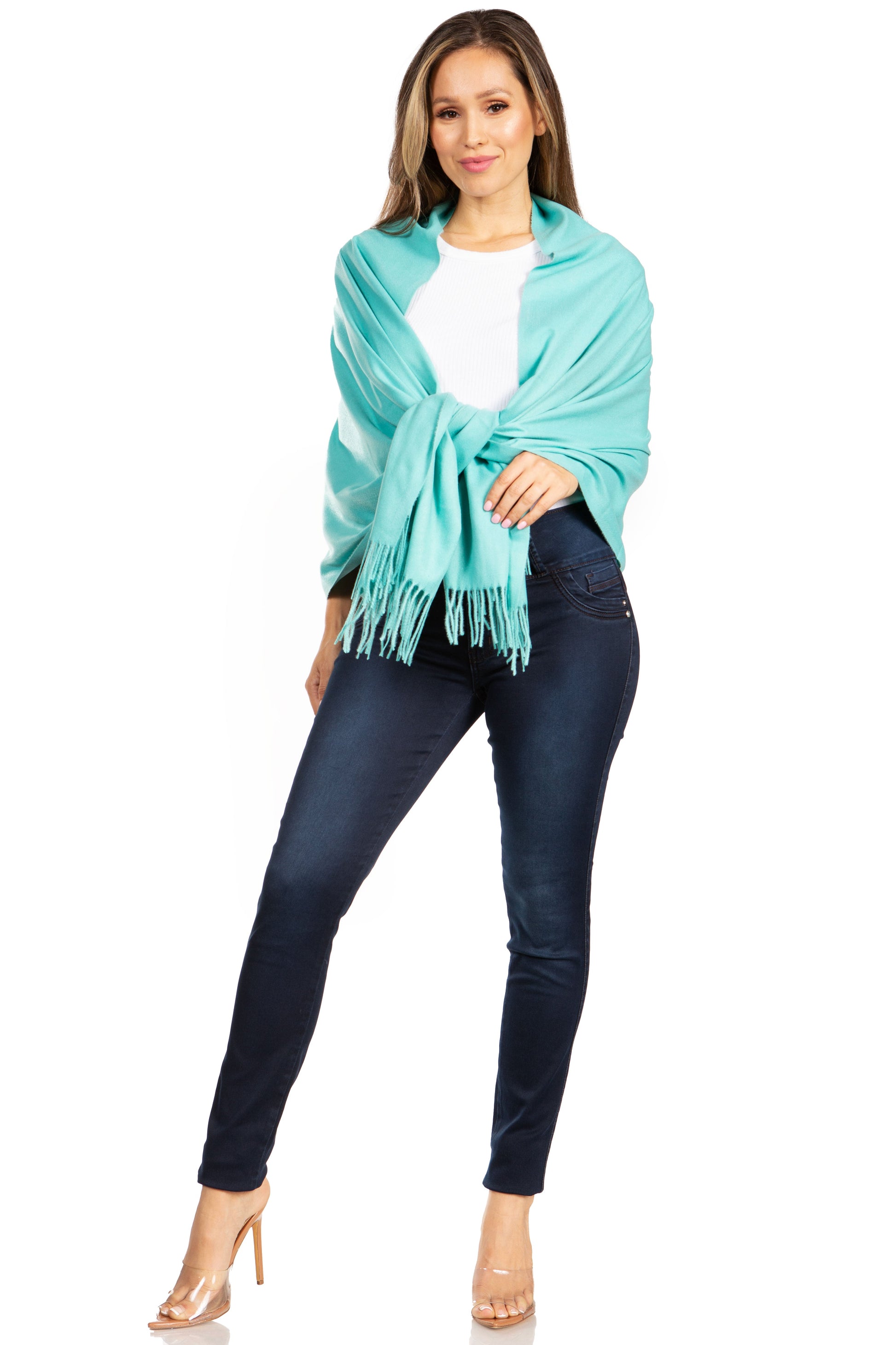 Sakkas Iris Warm Super Soft Cashmere Feel Pashmina Shawl / Scarf with Fringes - Concordia Style Boutique