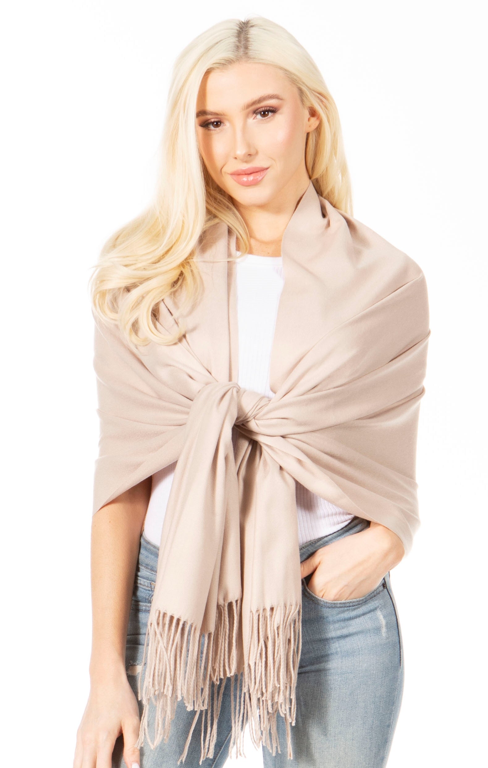 Sakkas Iris Warm Super Soft Cashmere Feel Pashmina Shawl / Scarf with Fringes - Concordia Style Boutique