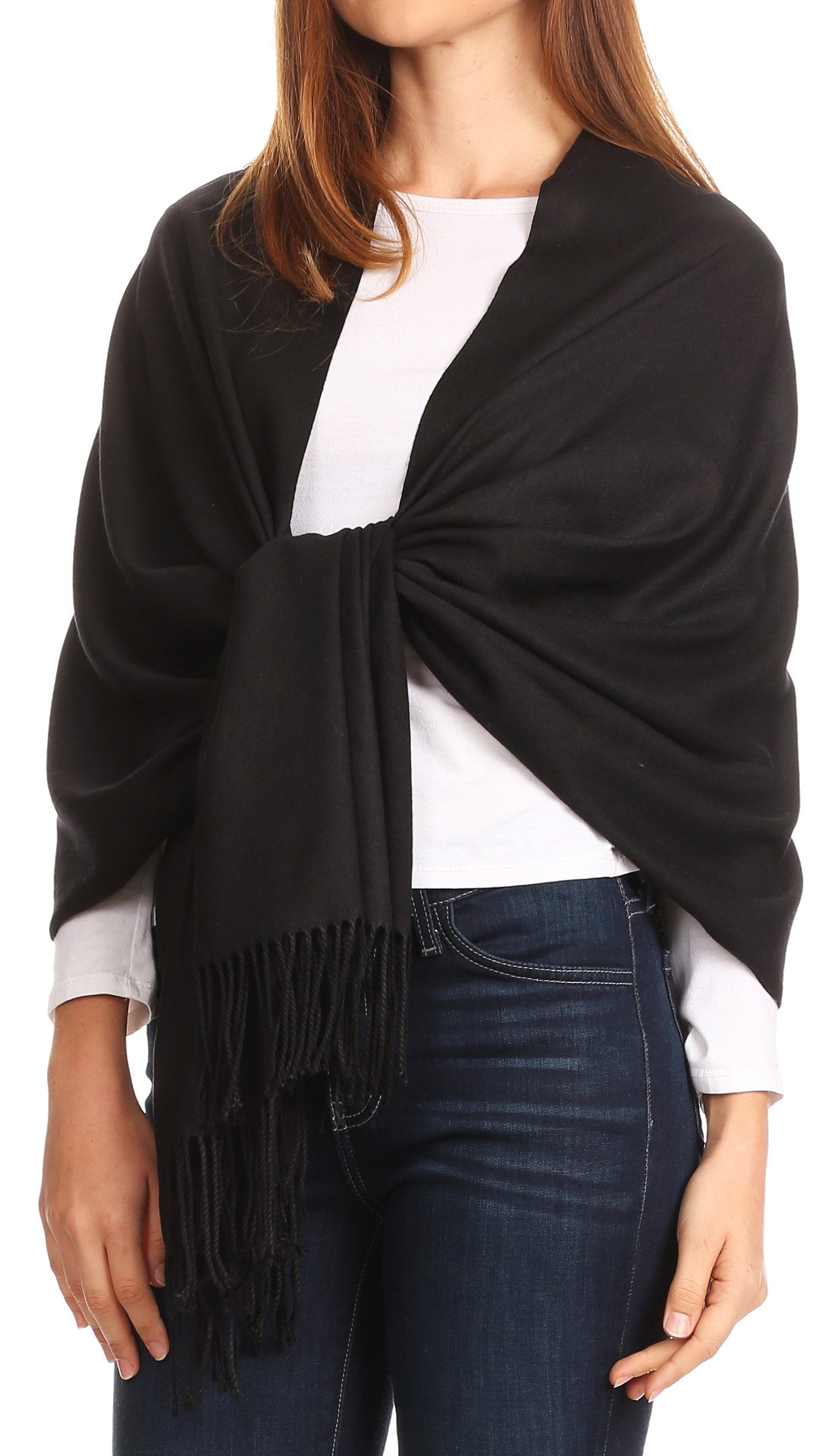 Sakkas Iris Warm Super Soft Cashmere Feel Pashmina Shawl / Scarf with Fringes - Concordia Style Boutique