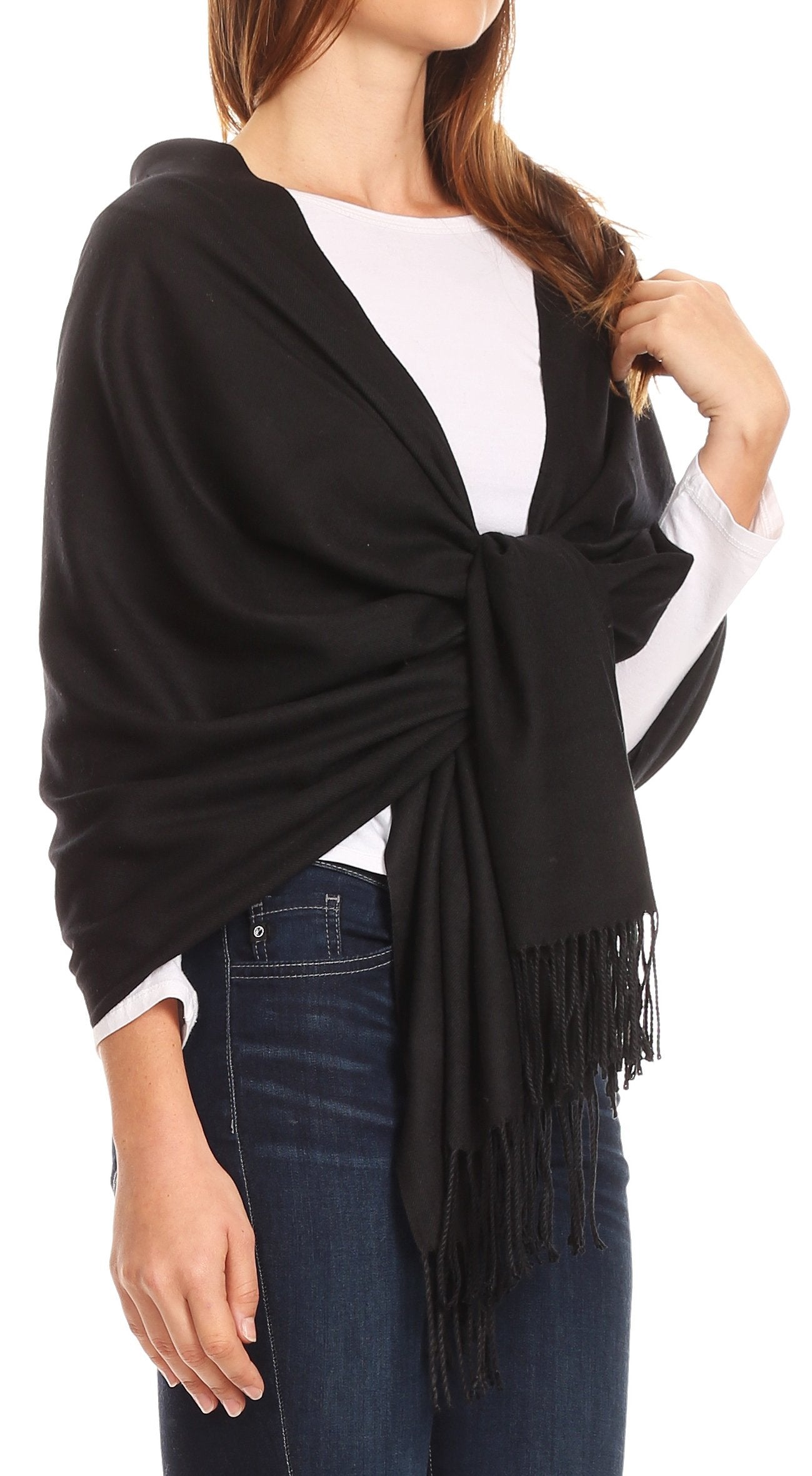Sakkas Iris Warm Super Soft Cashmere Feel Pashmina Shawl / Scarf with Fringes - Concordia Style Boutique