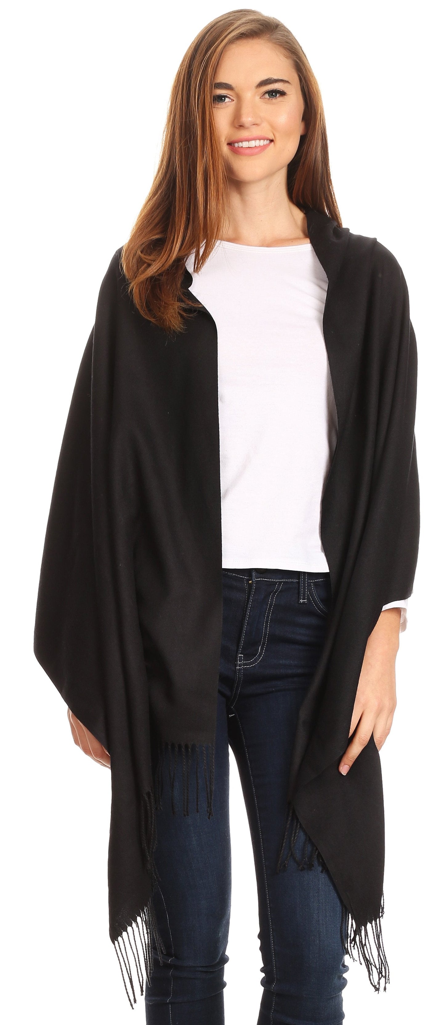 Sakkas Iris Warm Super Soft Cashmere Feel Pashmina Shawl / Scarf with Fringes - Concordia Style Boutique