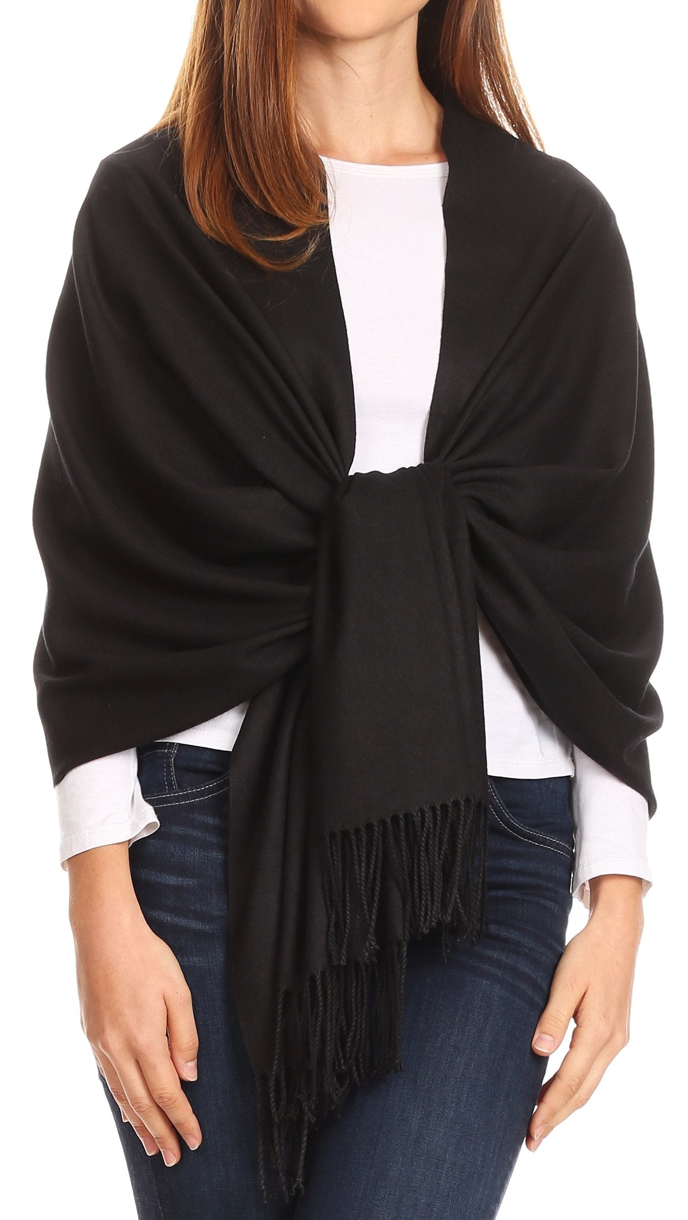 Sakkas Iris Warm Super Soft Cashmere Feel Pashmina Shawl / Scarf with Fringes - Concordia Style Boutique