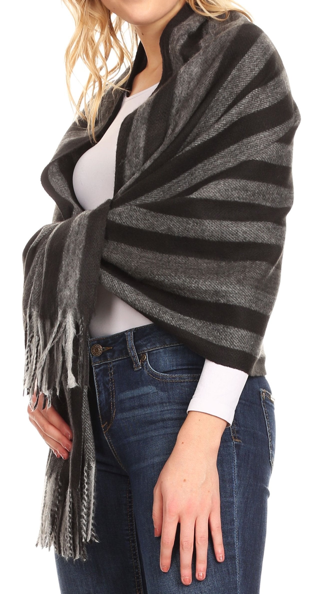 Sakkas Iris Warm Super Soft Cashmere Feel Pashmina Shawl / Scarf with Fringes - Concordia Style Boutique