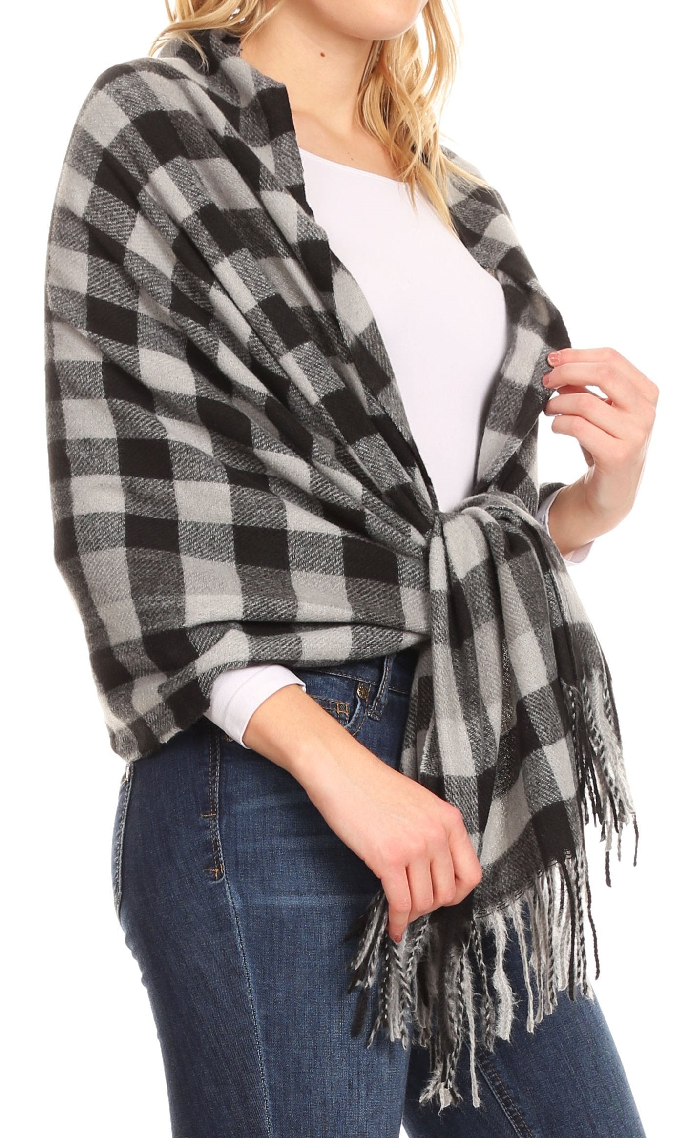 Sakkas Iris Warm Super Soft Cashmere Feel Pashmina Shawl / Scarf with Fringes - Concordia Style Boutique