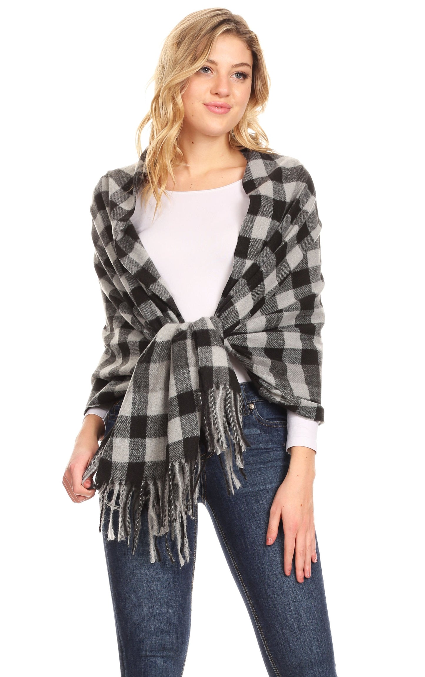 Sakkas Iris Warm Super Soft Cashmere Feel Pashmina Shawl / Scarf with Fringes - Concordia Style Boutique