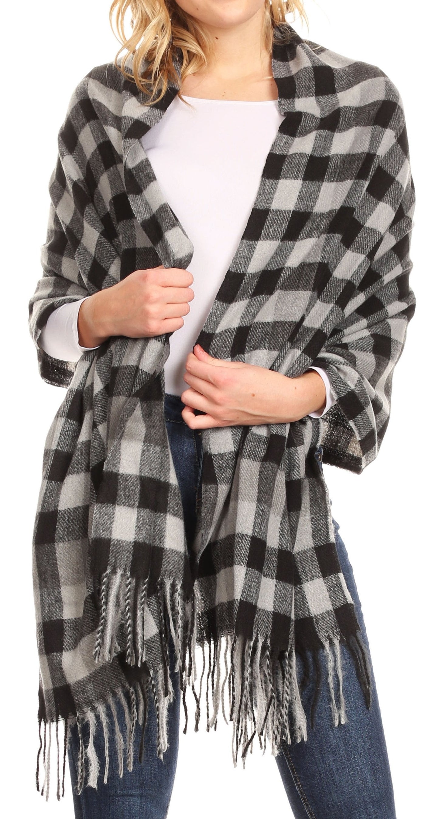 Sakkas Iris Warm Super Soft Cashmere Feel Pashmina Shawl / Scarf with Fringes - Concordia Style Boutique
