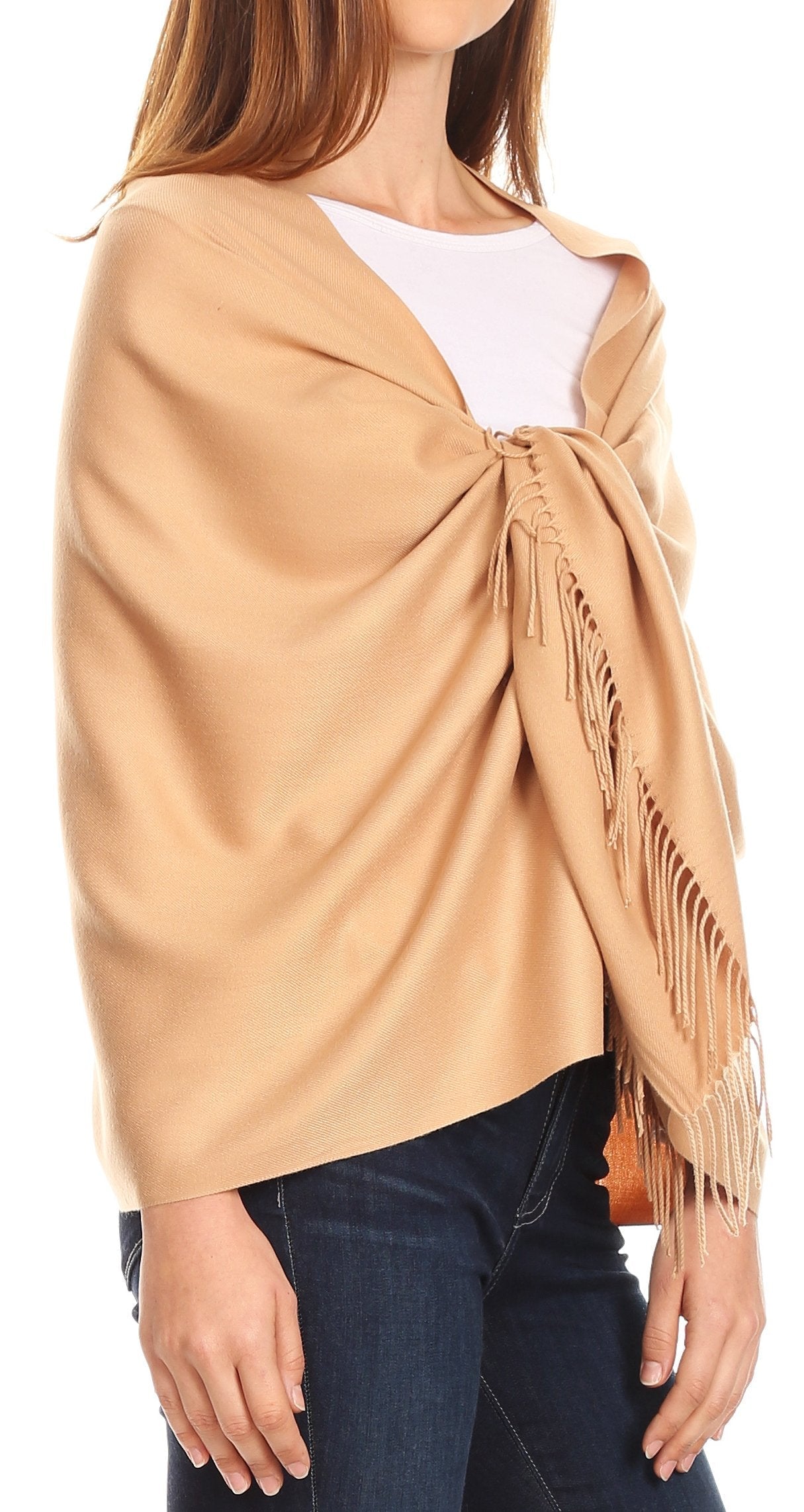 Sakkas Iris Warm Super Soft Cashmere Feel Pashmina Shawl / Scarf with Fringes - Concordia Style Boutique
