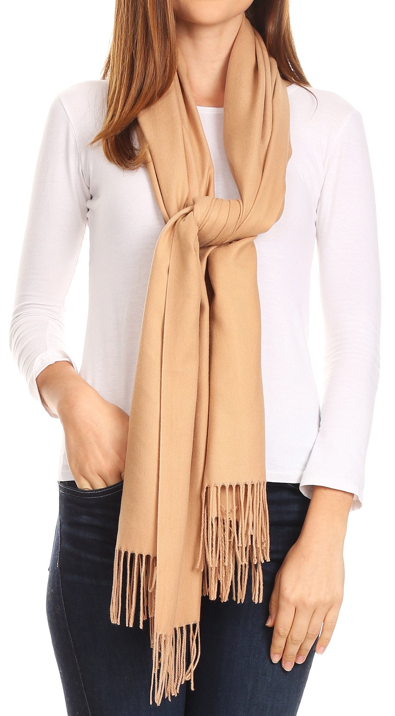 Sakkas Iris Warm Super Soft Cashmere Feel Pashmina Shawl / Scarf with Fringes - Concordia Style Boutique