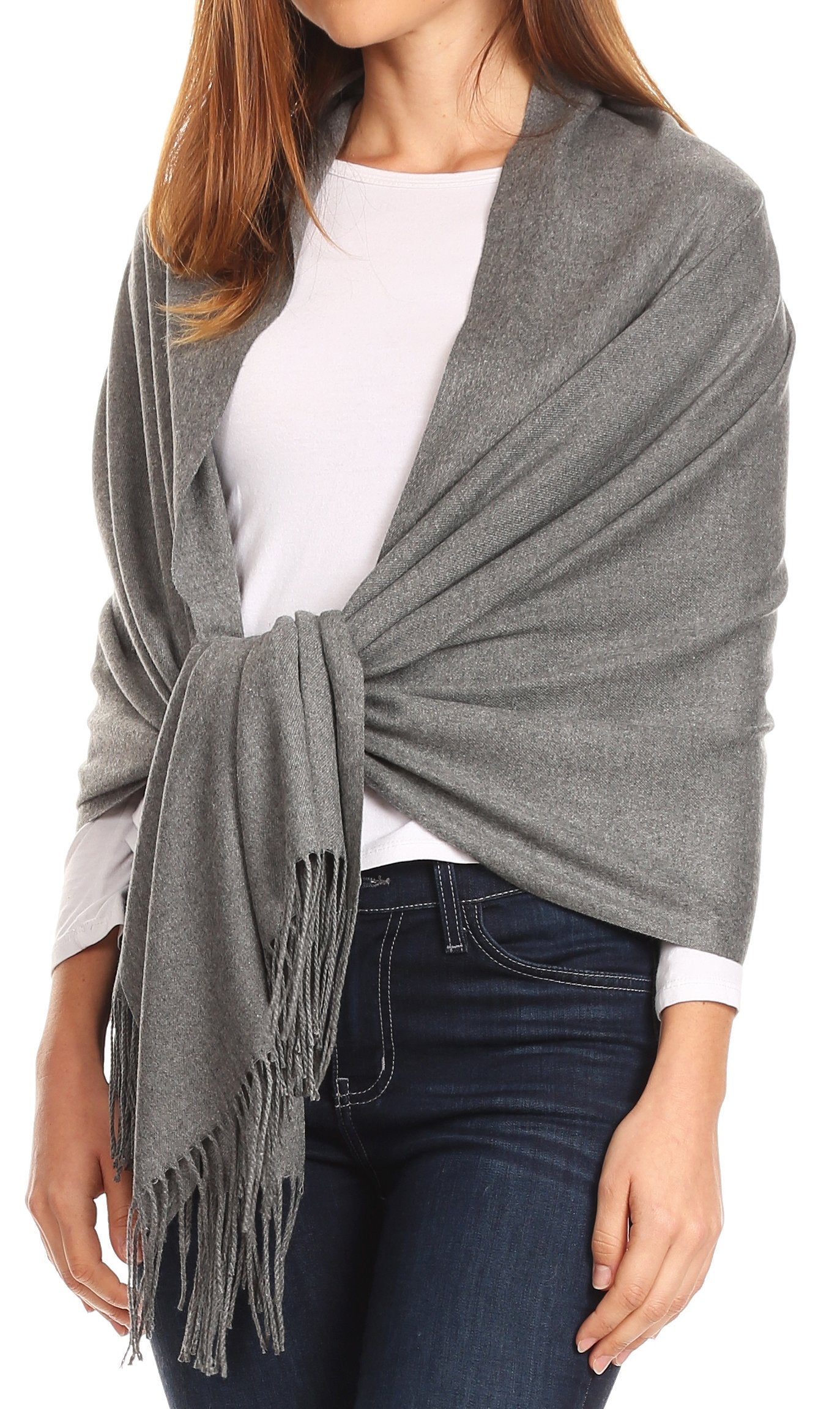 Sakkas Iris Warm Super Soft Cashmere Feel Pashmina Shawl / Scarf with Fringes - Concordia Style Boutique