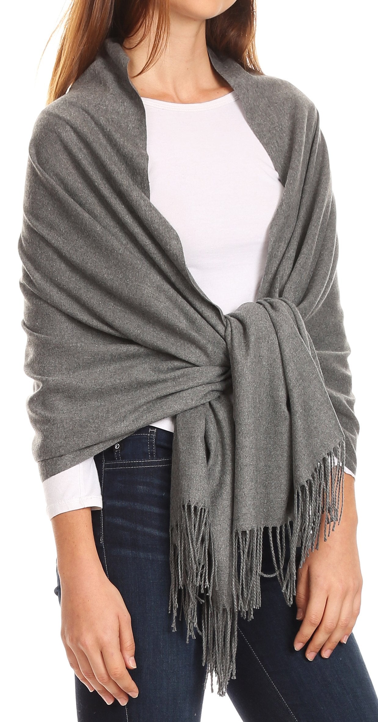 Sakkas Iris Warm Super Soft Cashmere Feel Pashmina Shawl / Scarf with Fringes - Concordia Style Boutique
